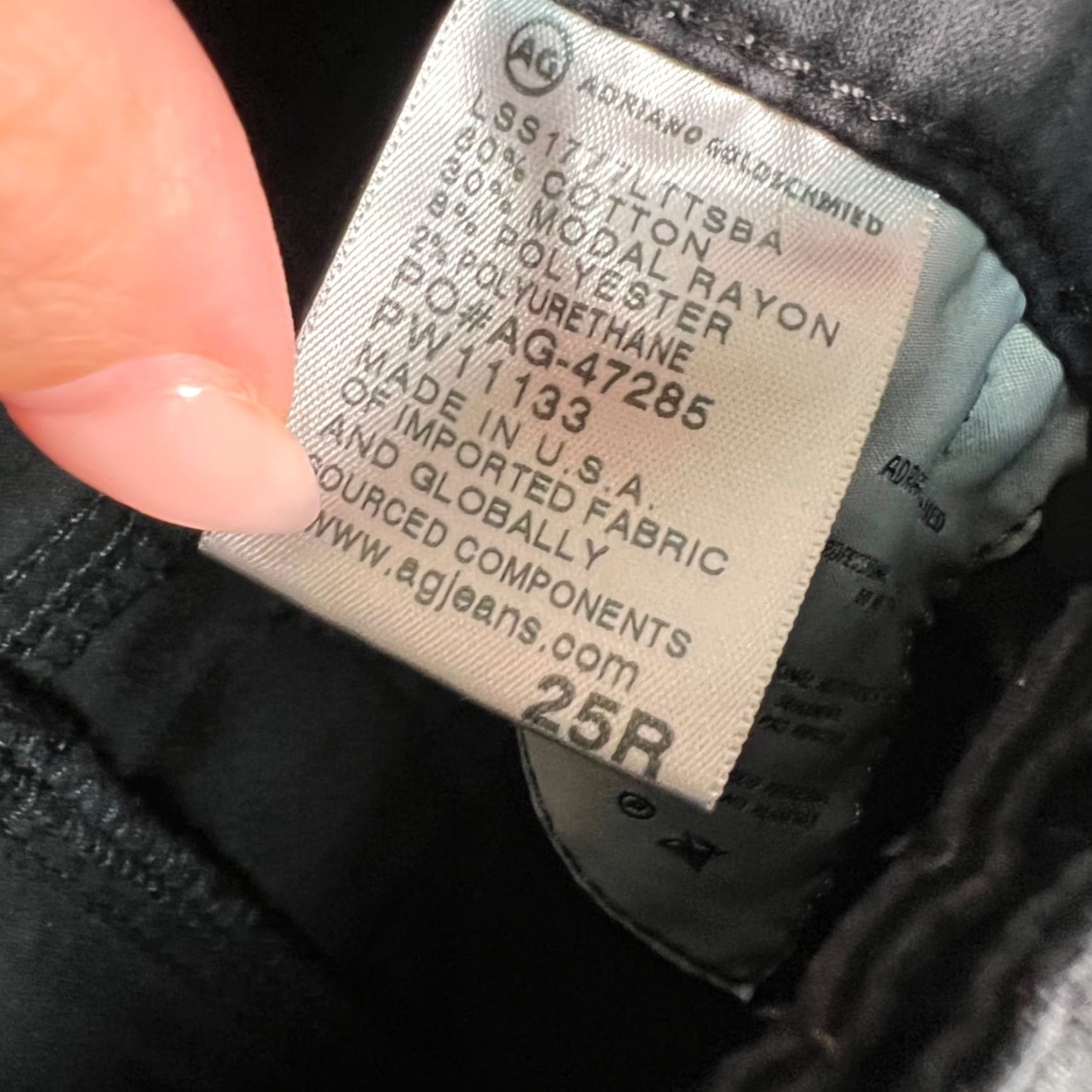 Vintage AG Adriano Goldschmied The Farrah Skinny Ankle High Rise Coated Black Denim Jeans Size 42" / US 20 - 5 Thumbnail
