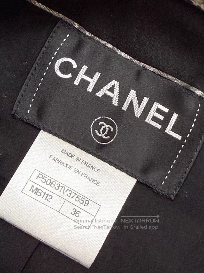 Chanel Chanel Gray and white black striped long-sleeved short kni Size XS / US 0-2 / IT 36-38 - 5 Thumbnail