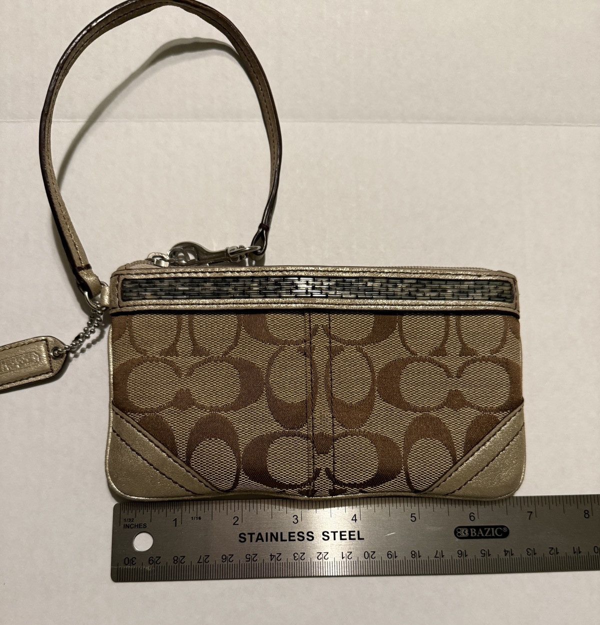 Coach Coach 03292 Brown Jacquard Signature Vintage Zip Wristlet Size ONE SIZE - 5 Thumbnail