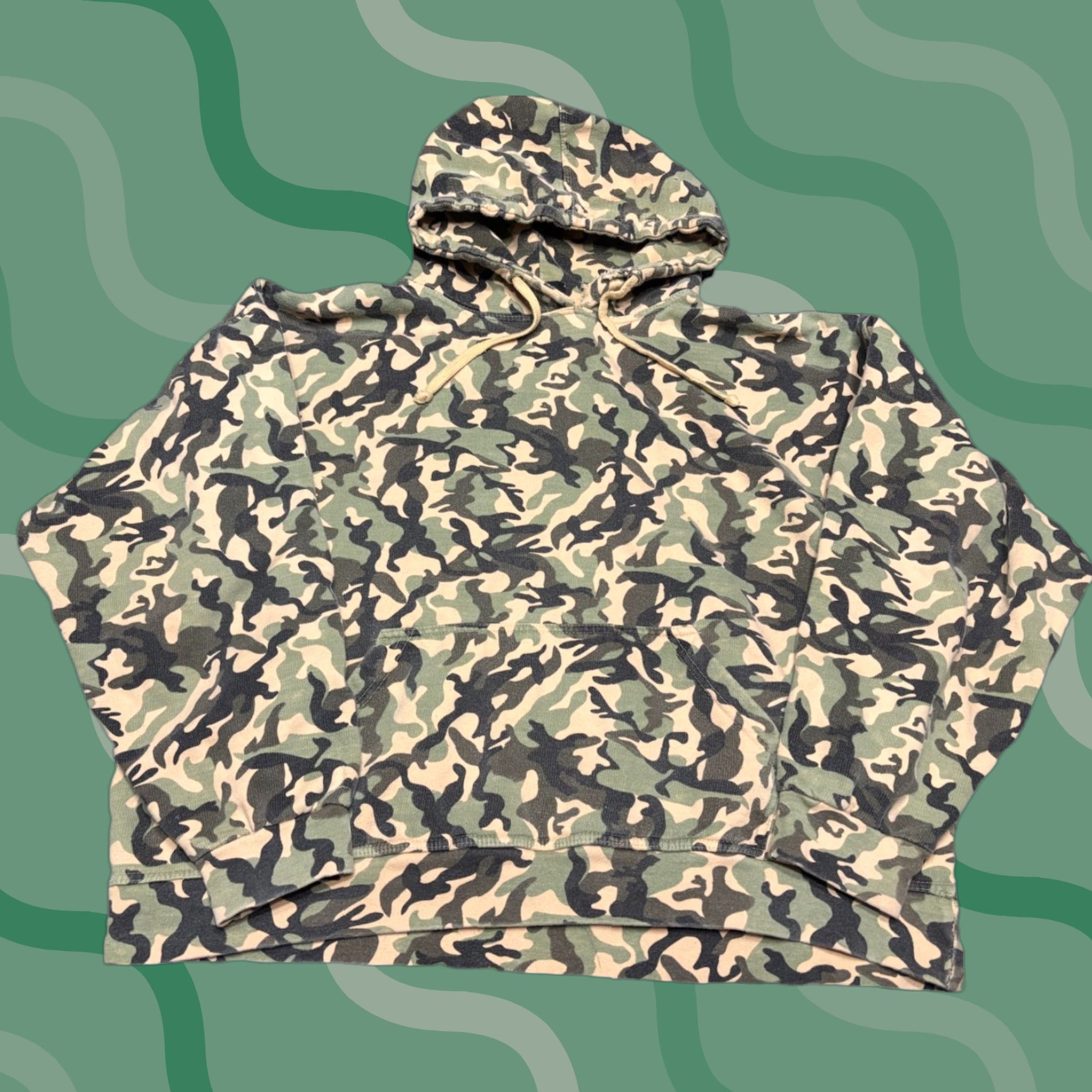 Area Vtg New York Area Code 212 Boxy Hoodie Sweatshirt Camouflage Woodland XXL I4 Size US XL / EU 56 / 4 - 1 Thumbnail