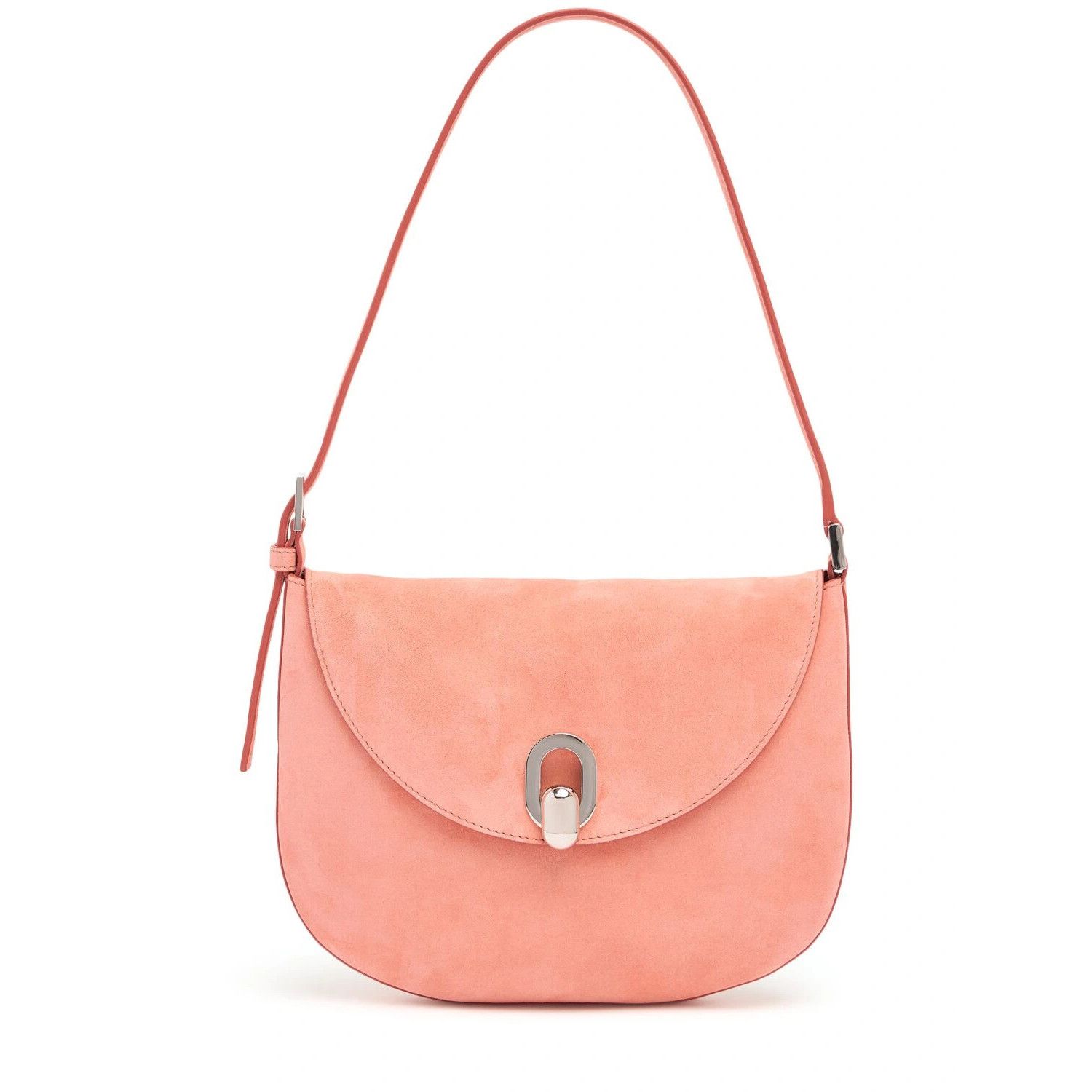 SAVETTE Tondo Small Camelia Pink Suede Hobo Bag New And Auth