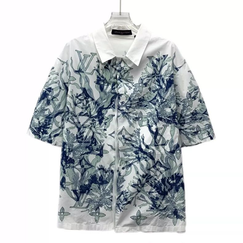 Louis Vuitton Louis Vuitton 23 blue seaweed monogrammed cotton short sle Size US L / EU 52-54 / 3 - 1 Thumbnail