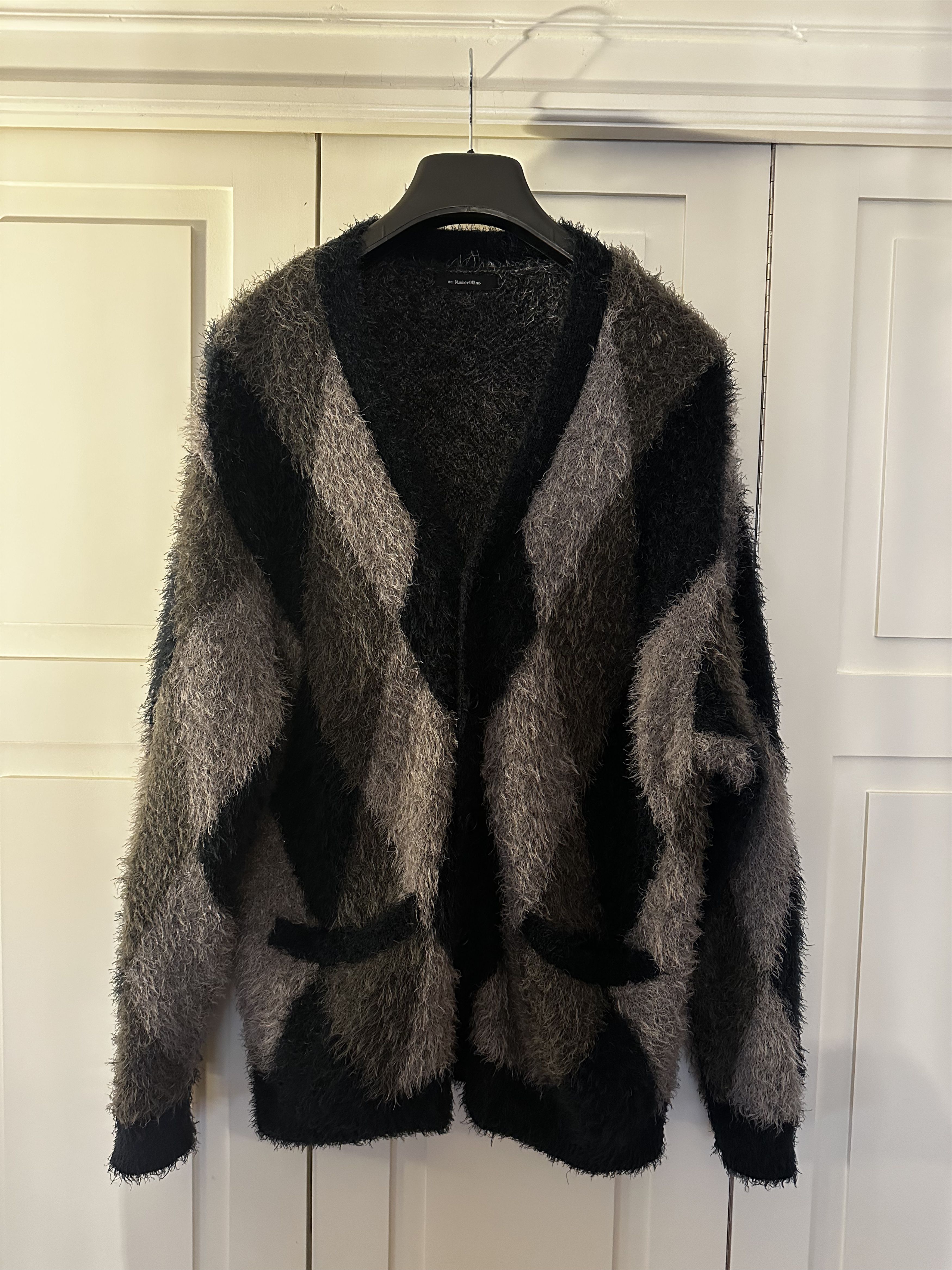 Number (N)ine Fuzzy Argyle Cardigan Size US L / EU 52-54 / 3 - 1 Thumbnail