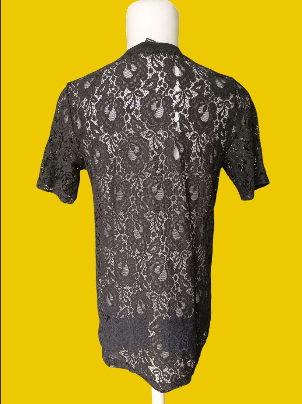 Forever 21 × Japanese Brand Black Lace/Black brocade Brooklyn Short Sleeve Size US L / EU 52-54 / 3 - 16 Thumbnail