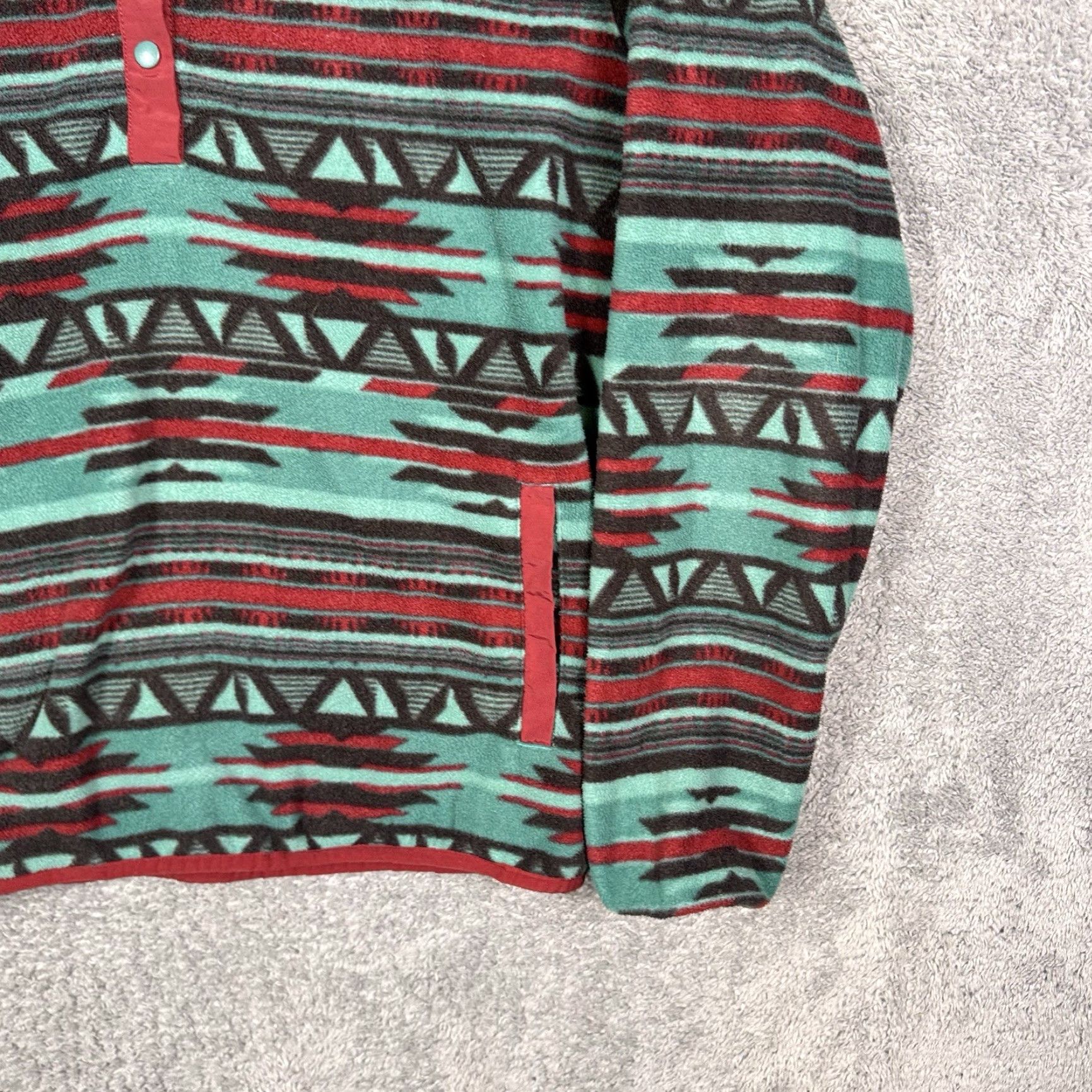 Vintage VINTAGE Cinch Jacket Womens XL Aztec Polar Fleece 1/4 Snap Pullover Sweater Sweatshirt Men/Womens Size XL / US 12-14 / IT 48-50 - 4 Thumbnail
