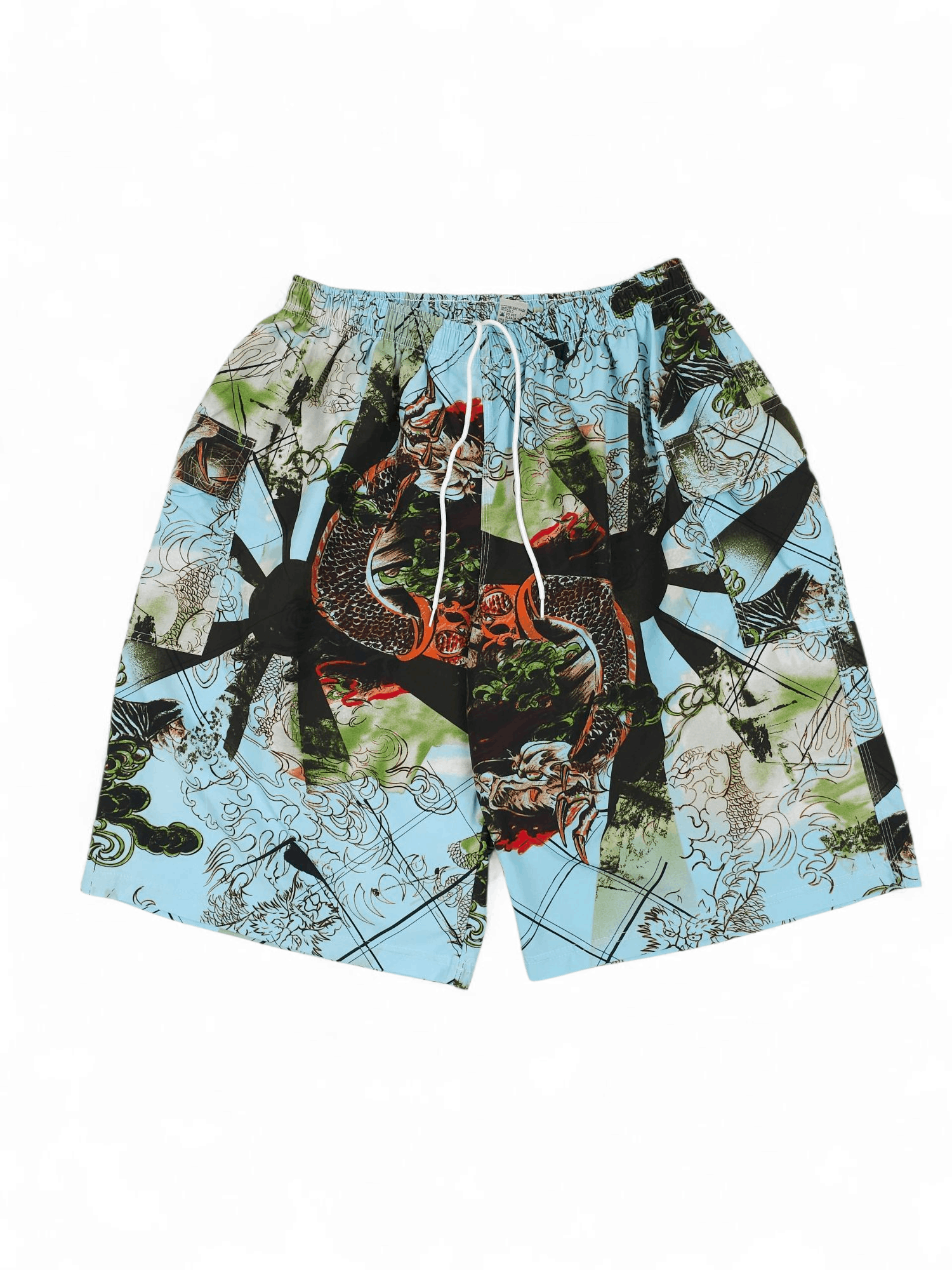 Other 💎 Vintage Crazy Y2K Relaxed Baggy Blue Shorts L Dragon Size US 34 / EU 50 - 3 Thumbnail