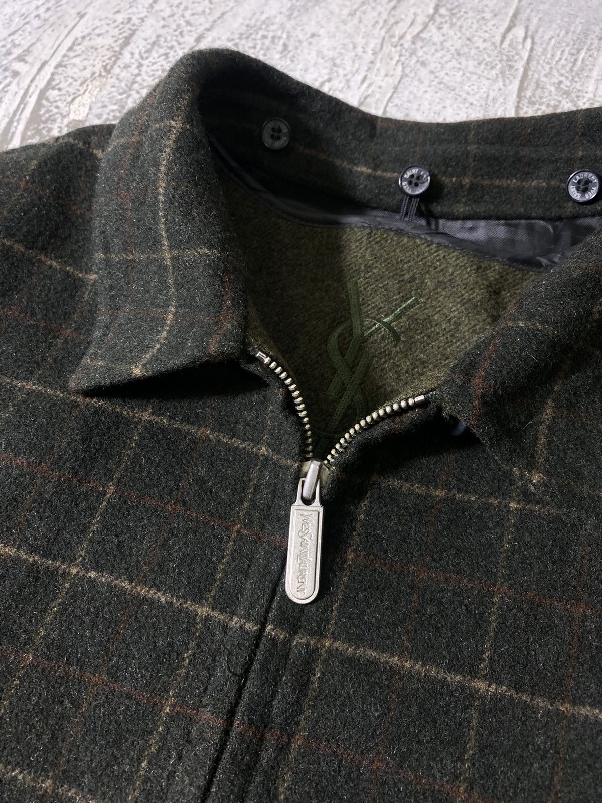 Yves Saint Laurent RARE Vintage Yves Saint Laurent Pour Homme Plaid Wool Jacket Size US L / EU 52-54 / 3 - 7 Thumbnail