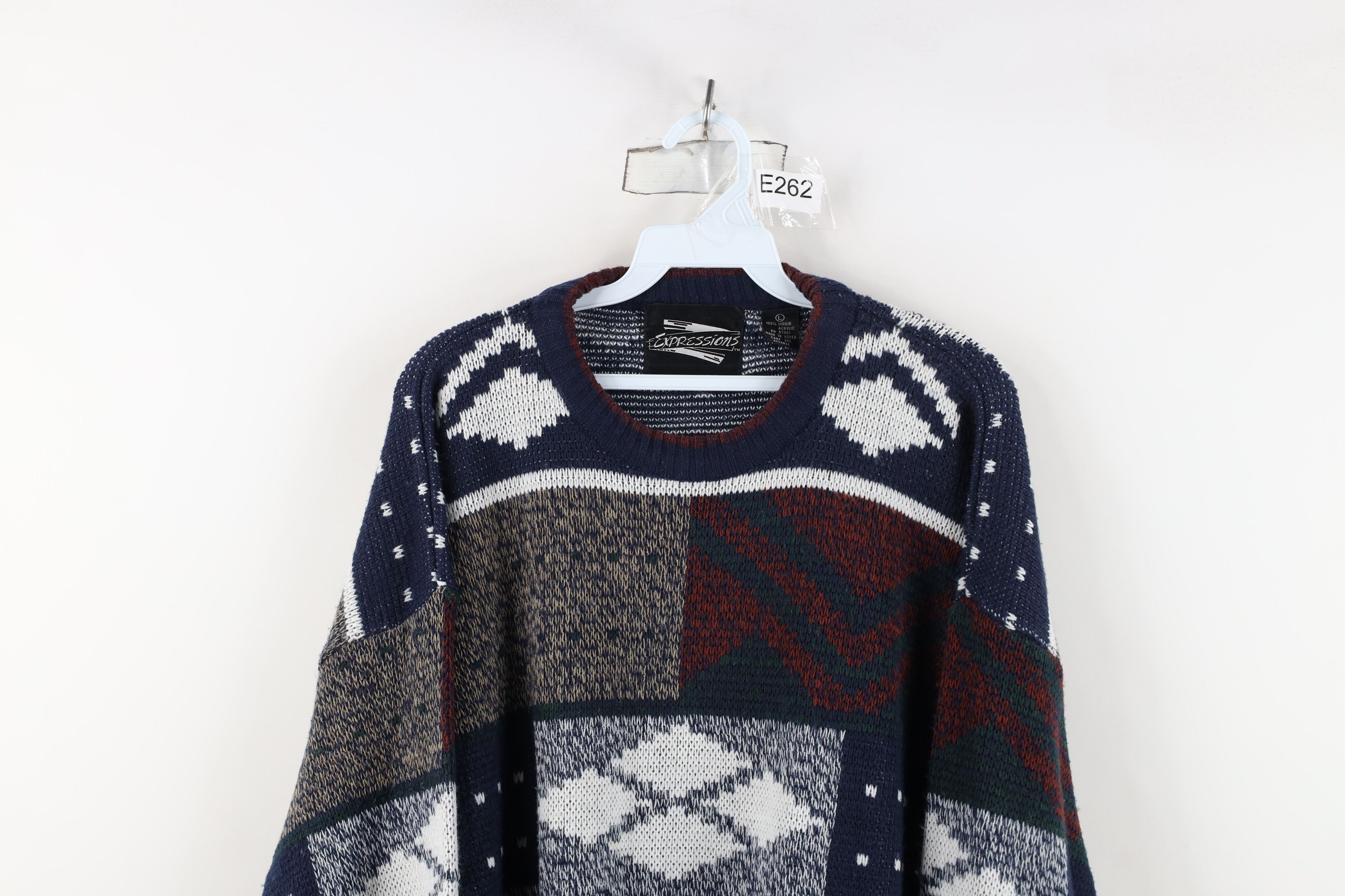 Vintage Vintage 90s Coogi Style Geometric Knit Crewneck Sweater Size US L / EU 52-54 / 3 - 2 Thumbnail