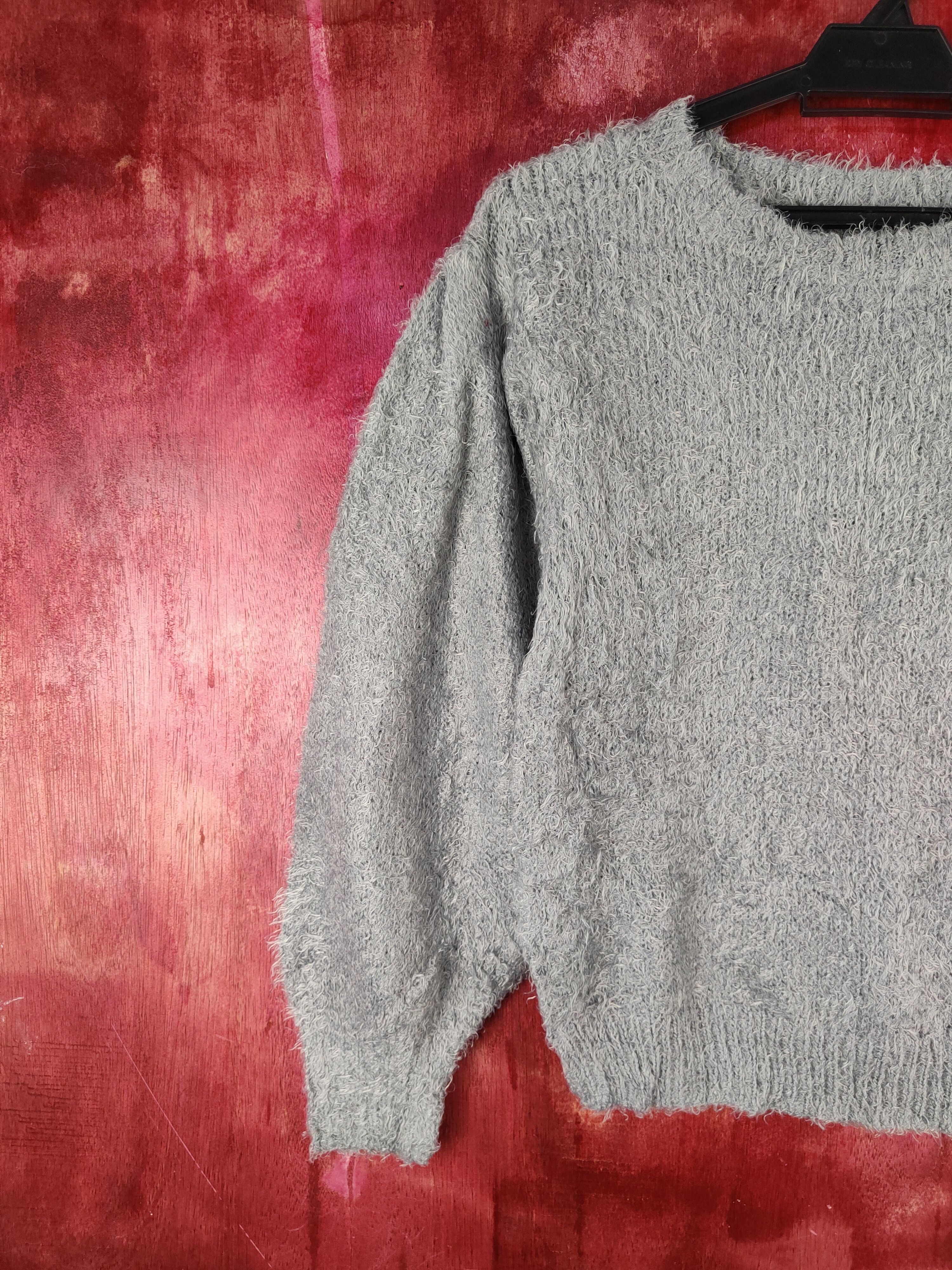 GU GU Dark Gray Shag Shaggy Fur Mohair Knitwear #S2094 Size S / US 4 / IT 40 - 3 Thumbnail