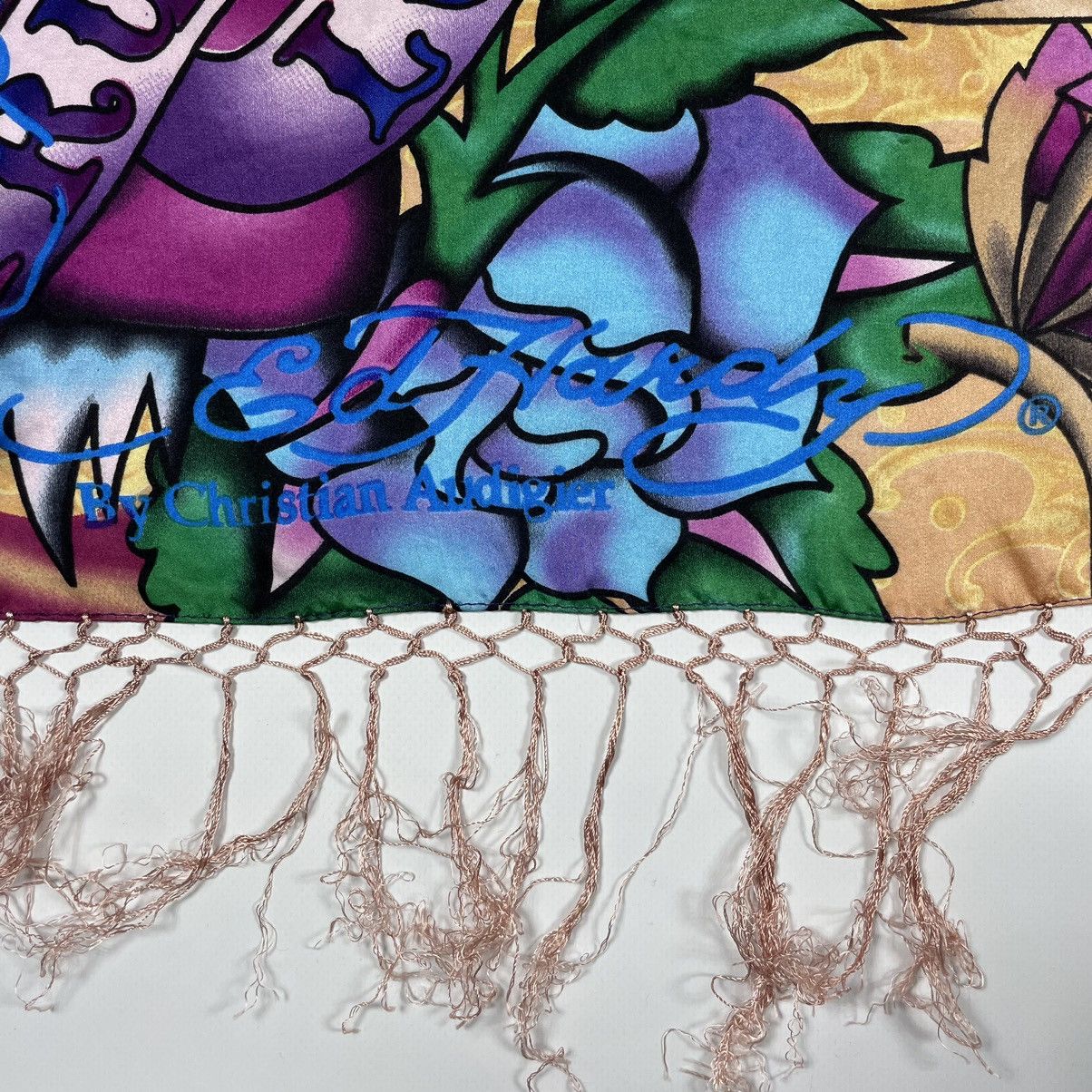 Ed Hardy Ed Hardy Christian Audigier Silk Scarf “Kill love slowly” Size ONE SIZE - 9 Thumbnail