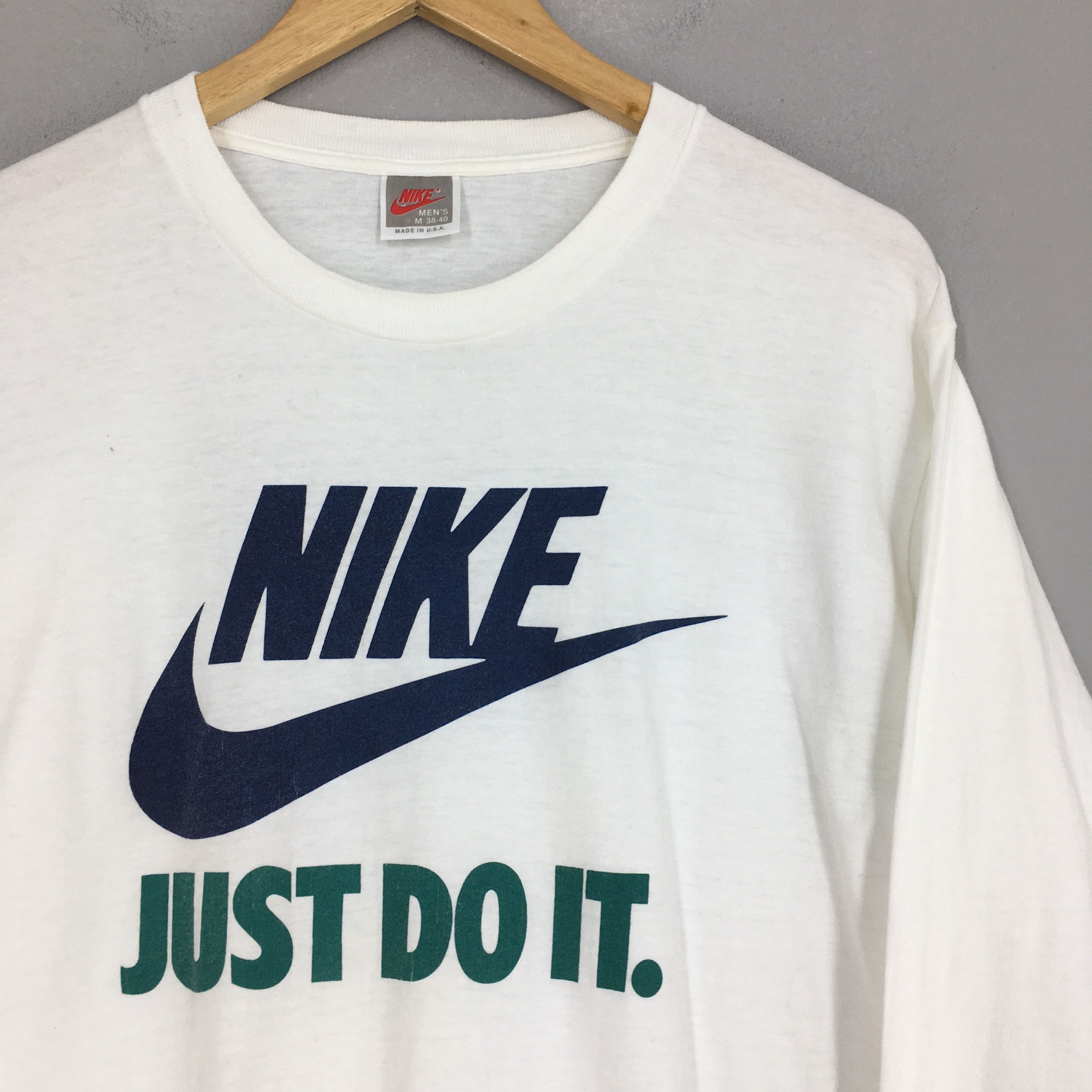 Nike × Vintage Vintage 90's Nike Swoosh Just Do It Tshirt Medium Size US M / EU 48-50 / 2 - 2 Thumbnail