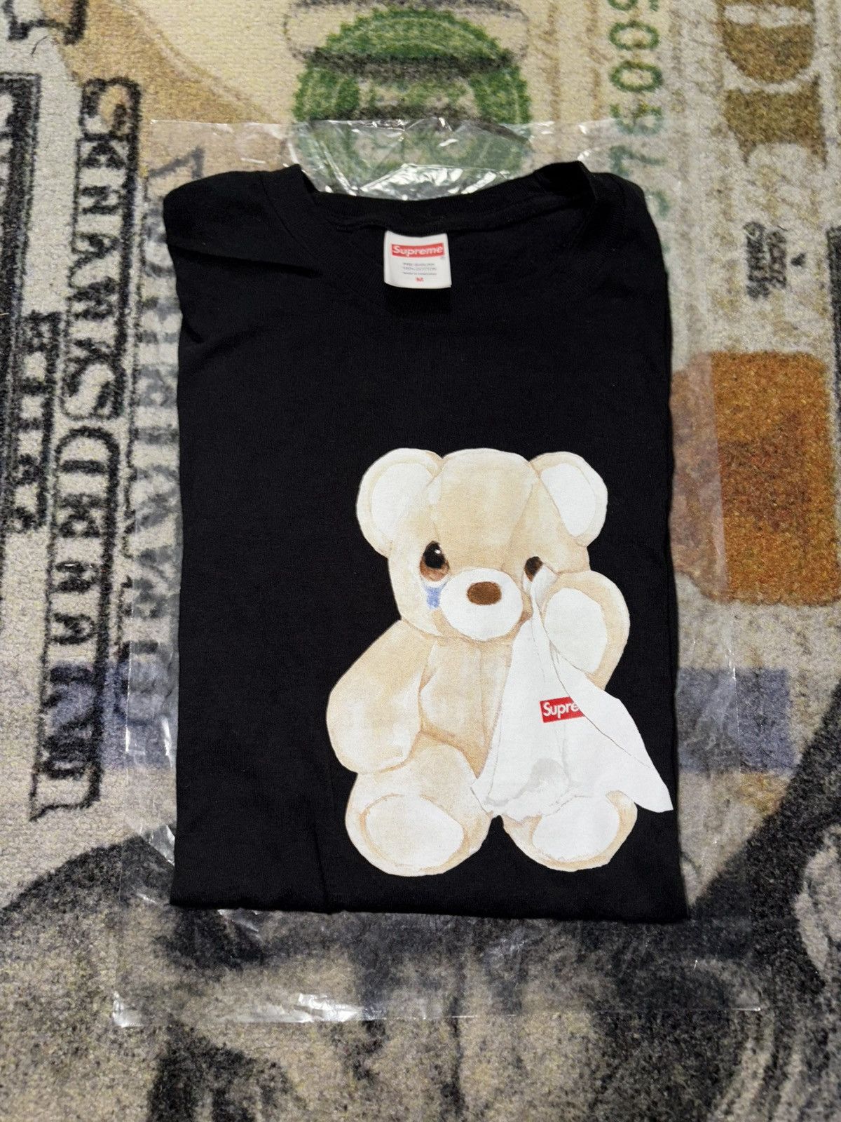 Stussy × Supreme Supreme Black Teddy Bear tee | Grailed