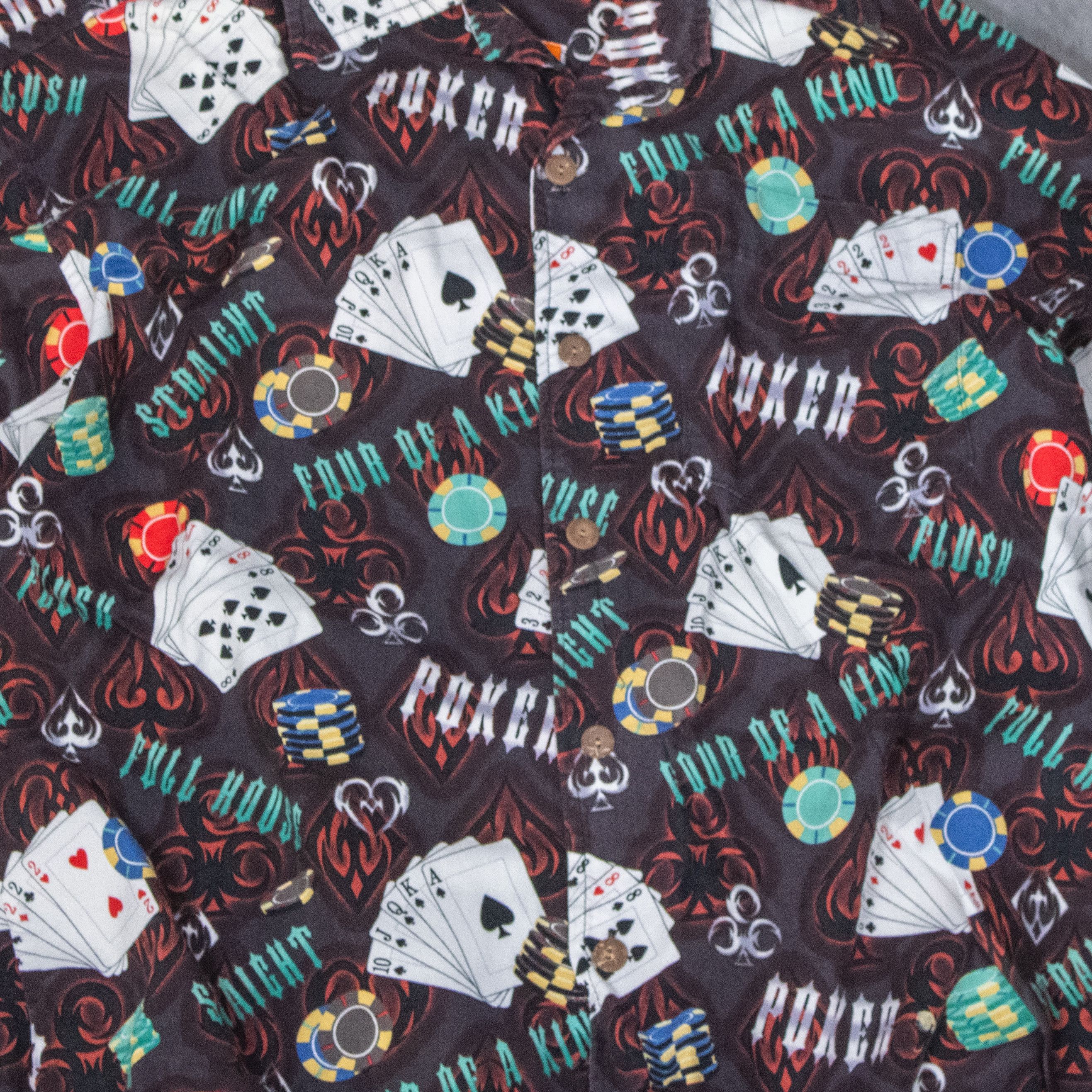 Vintage Y2K 2000s Poker AOP Hawaiian Camp Collar Rayon Shirt Size US L / EU 52-54 / 3 - 4 Thumbnail