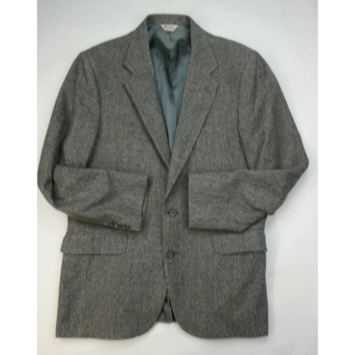 Savile Row 90s Savile Row Tweed Wool sport coat, 44L, gray, Made in USA Size 44L - 1 Thumbnail