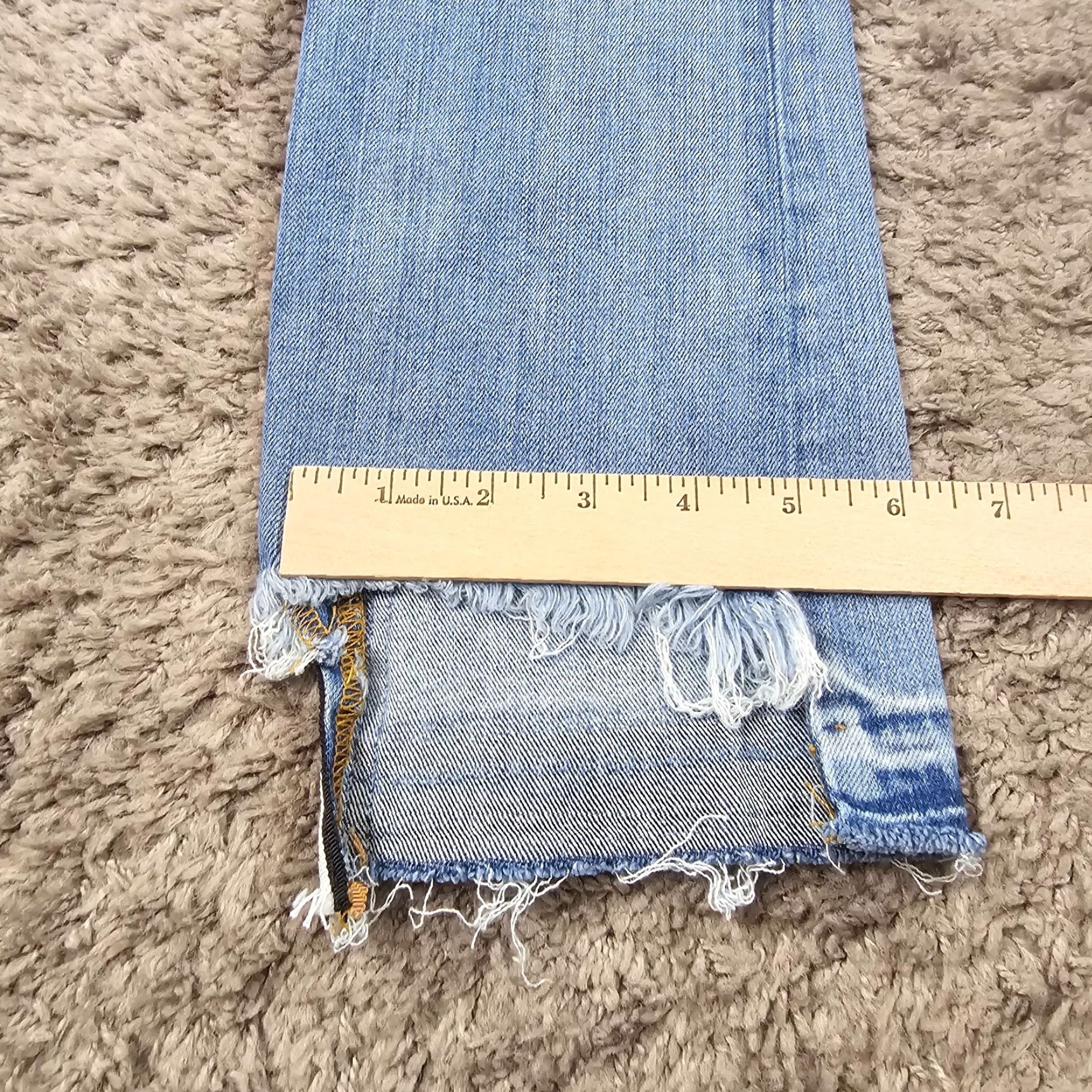 Vintage McGuire Jeans Women Straight Crop Low Stretch Light Wash 24x26 Denim USA 24" Inseam 26" Blue Slacks Body 24 Womens Regular 90s? Size 42" / US 20 - 7 Thumbnail