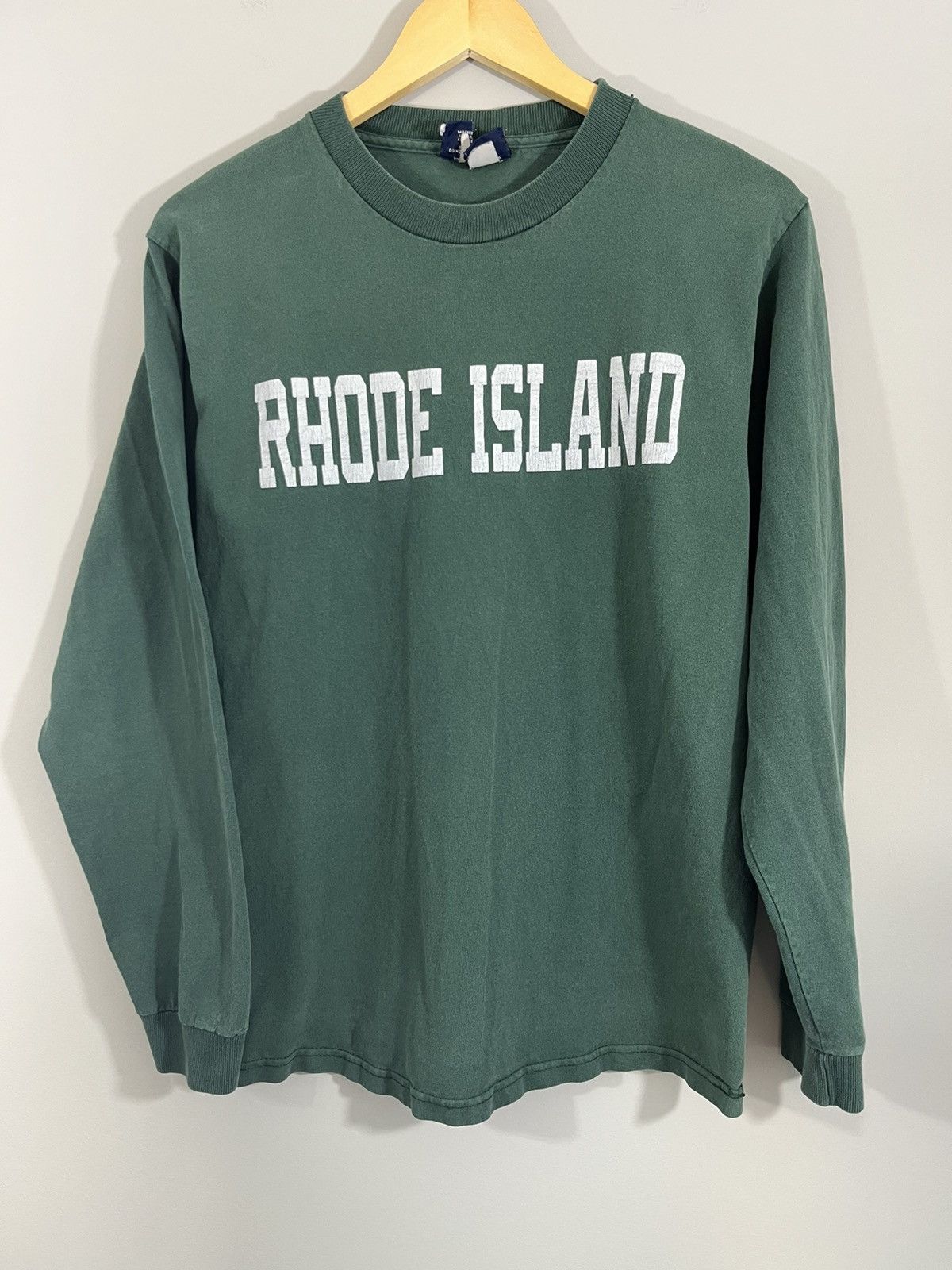 Vintage Rhode Island Faded Green Long Sleeve Shirt Size US L / EU 52-54 / 3 - 1 Thumbnail