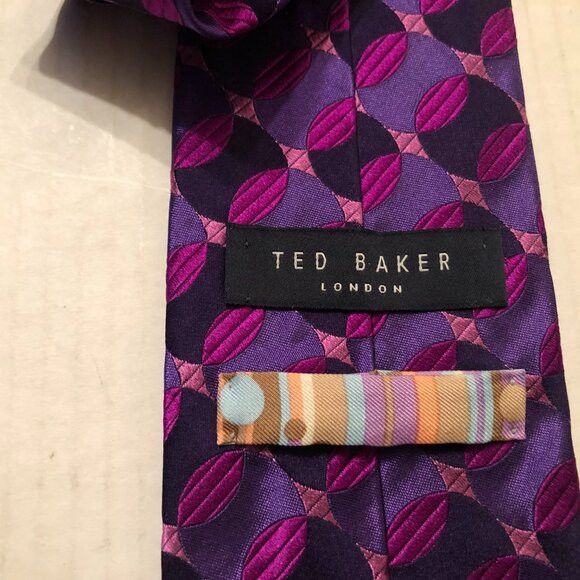 Ted Baker Ted Baker men's new purple 100%silk tie 3 1/2" X 59" Size ONE SIZE - 2 Thumbnail