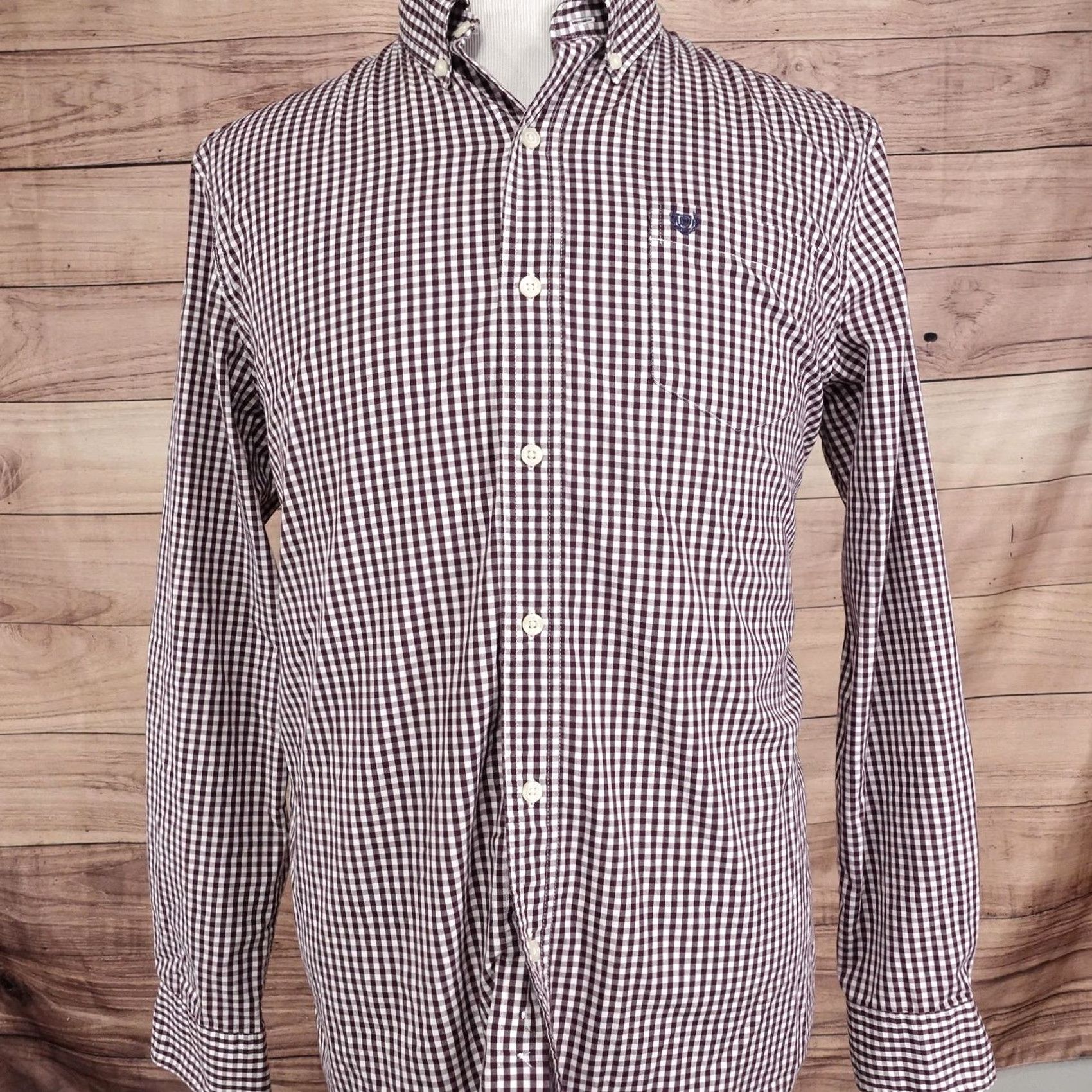 Chaps Chaps Shirt Mens L Check Long Sleeve Button-Up Regular Fit Stretch Embroidered Crest Button-Down Collar Casual Fall Mens Size US L / EU 52-54 / 3 - 3 Thumbnail