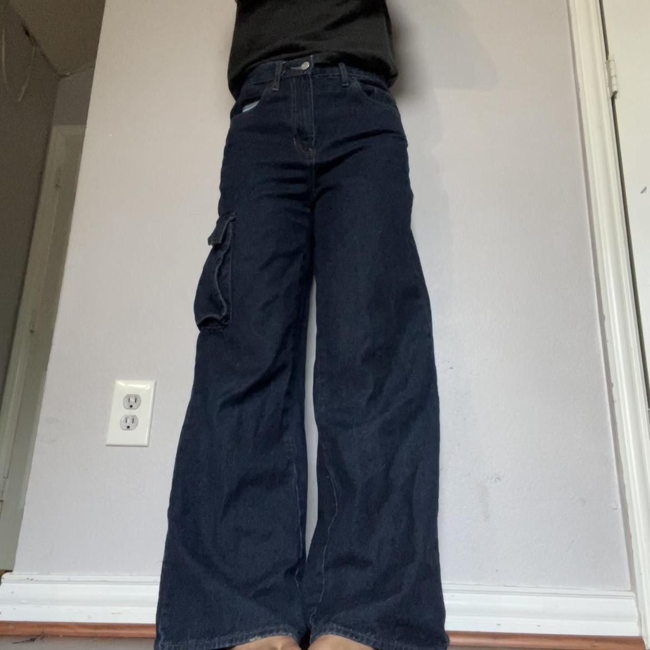 Pacsun pacsun dark wash wide-leg cargo jeans Size 25" / US 0 / IT 36 - 5 Thumbnail