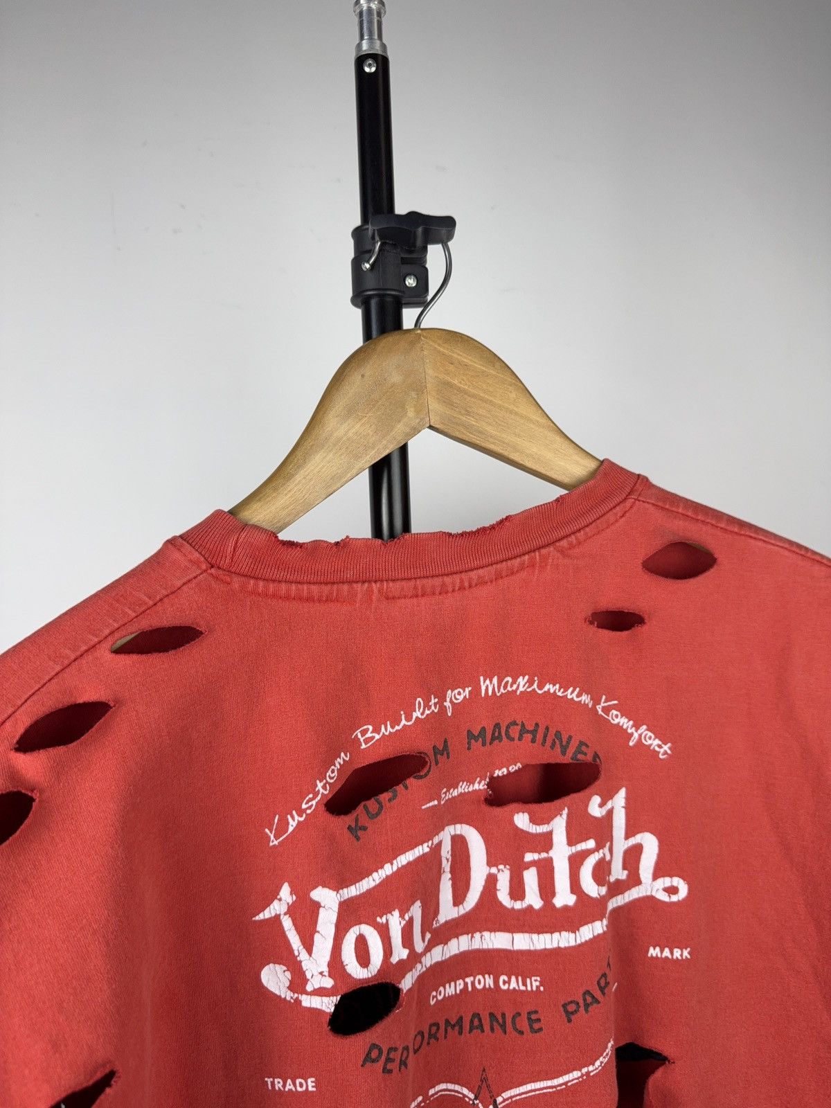 Von Dutch Von Dutch Faded Distressed Logo T Shirt Y2K Biker Grunge XL Size US XL / EU 56 / 4 - 17 Thumbnail
