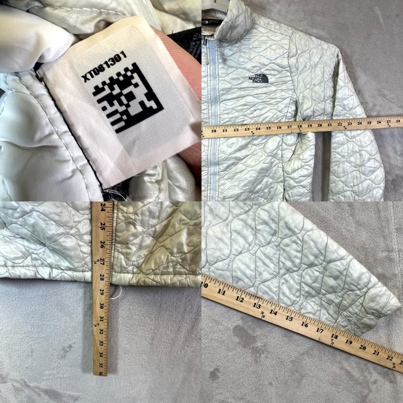The North Face VINTAGE The North Face ThermoBall Puffer Quilted Jacket Women's L Gray Zip-Up Size L / US 10 / IT 46 - 9 Thumbnail