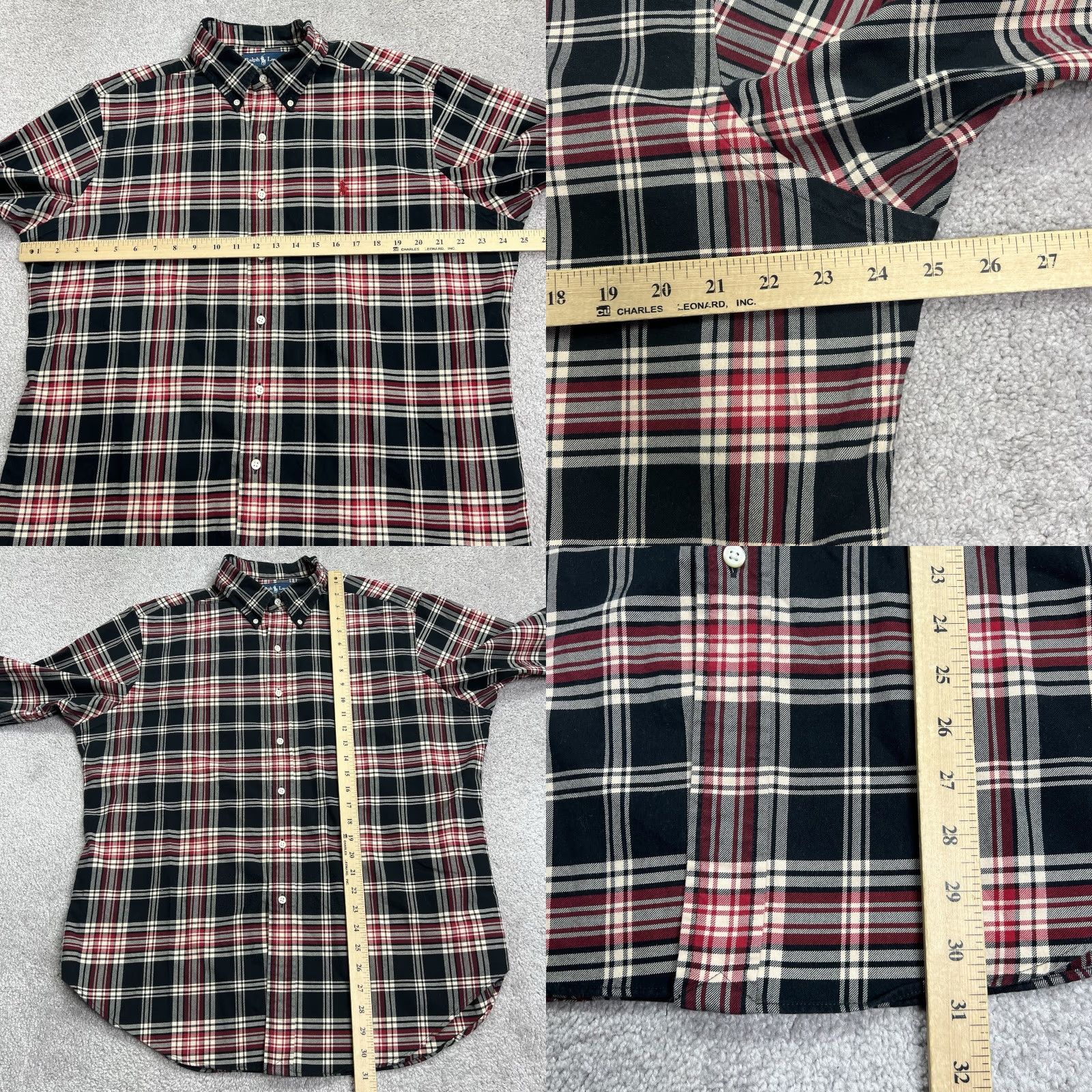 Polo Ralph Lauren VINTAGE Polo Ralph Lauren Flannel Shirt Mens XL Button-Down Black Red Plaid Pony Classic Fit Mens XL Black Black Red Plaid Polo Ralph Lauren Shirt Size US XL / EU 56 / 4 - 8 Thumbnail