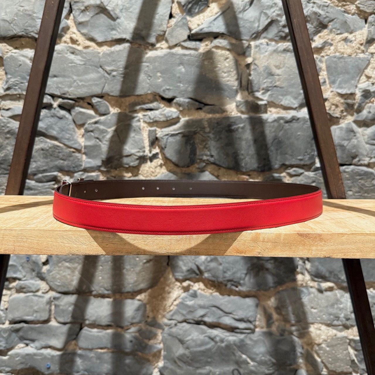 Hermes Hermès Red Enamel Quizz H Buckle Red Reversible Belt - 100cm Size ONE SIZE - 6 Thumbnail