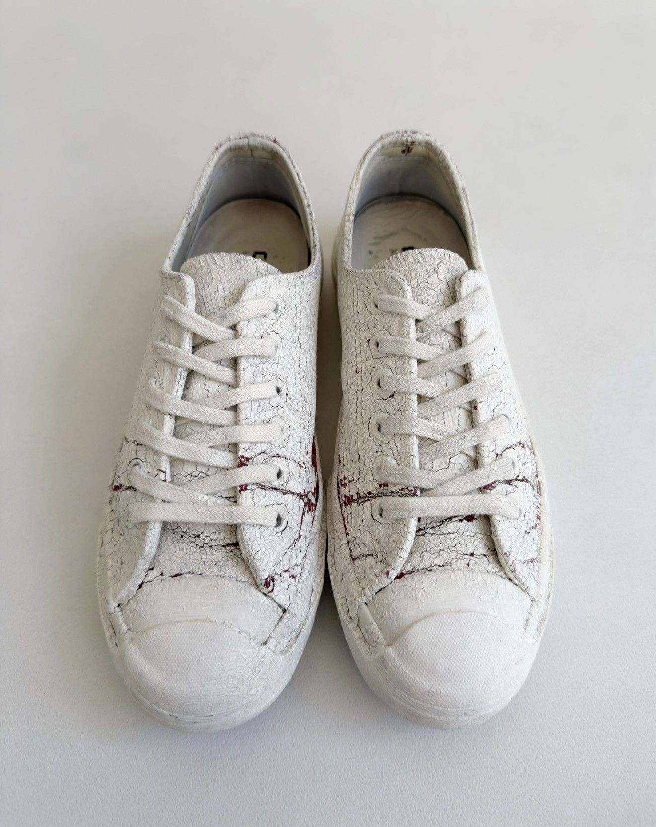 Converse × Maison Margiela S/S 14 White Painted Converse Sneakers Size US 7.5 / IT 37.5 - 2 Thumbnail