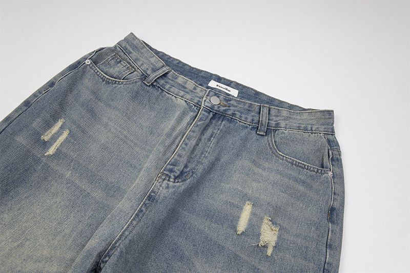Vintage American retro high street loose distressed wide-leg jeans Size US 32 / EU 48 - 3 Thumbnail