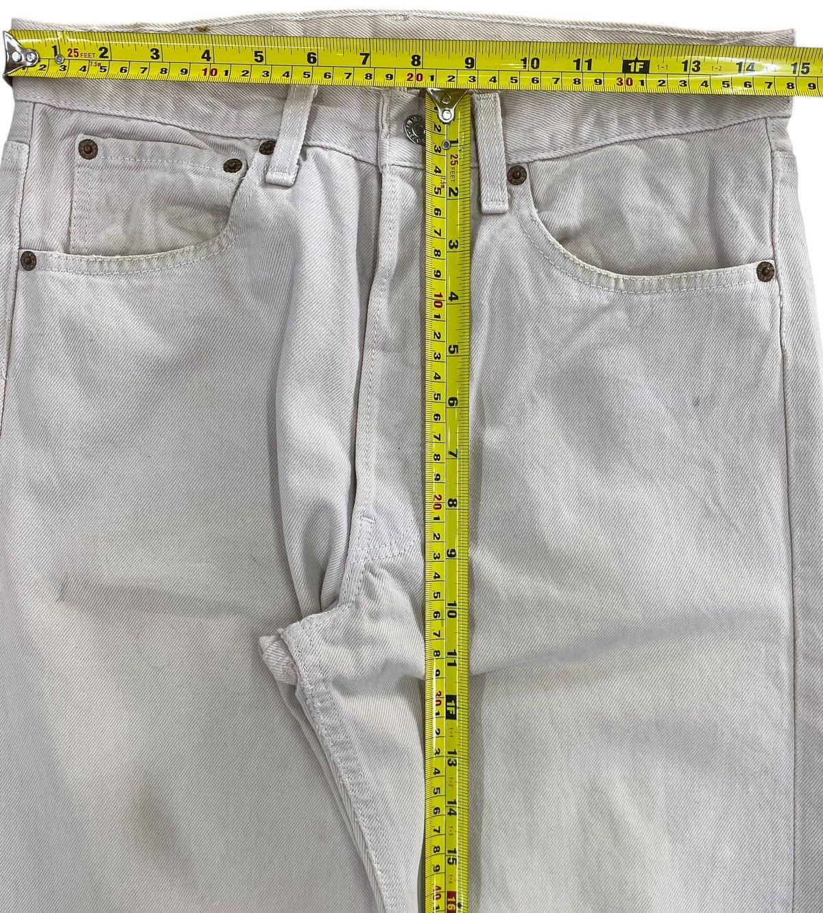 Levi's Levi’s Washed White Straight Wide Leg Jeans Size US 30 / EU 46 - 6 Thumbnail