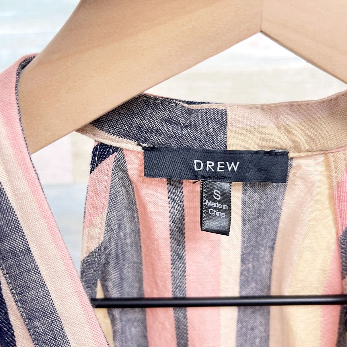 Other DREW Linen Striped Sleeveless Tie Front Top Pink Womens S Size S / US 4 / IT 40 - 6 Thumbnail