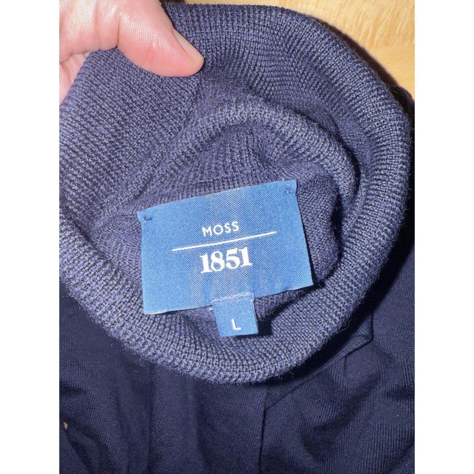 Moss Moss 1851 Navy Blue Turtleneck Merino Wool Turtleneck L Size US XL / EU 56 / 4 - 4 Thumbnail