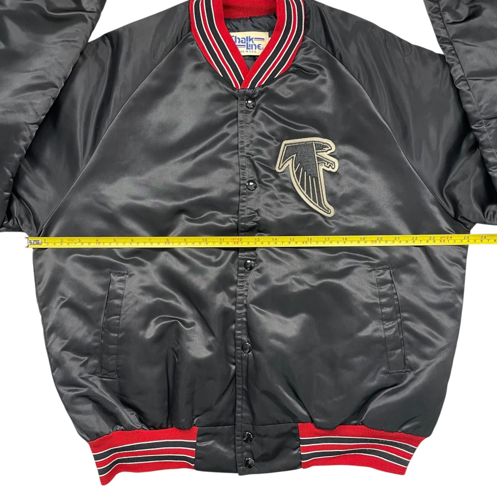 NFL VTG 90s ATLANTA FALCONS CHALK LINE SATIN JACKET SPELL OUT L Size US L / EU 52-54 / 3 - 11 Thumbnail
