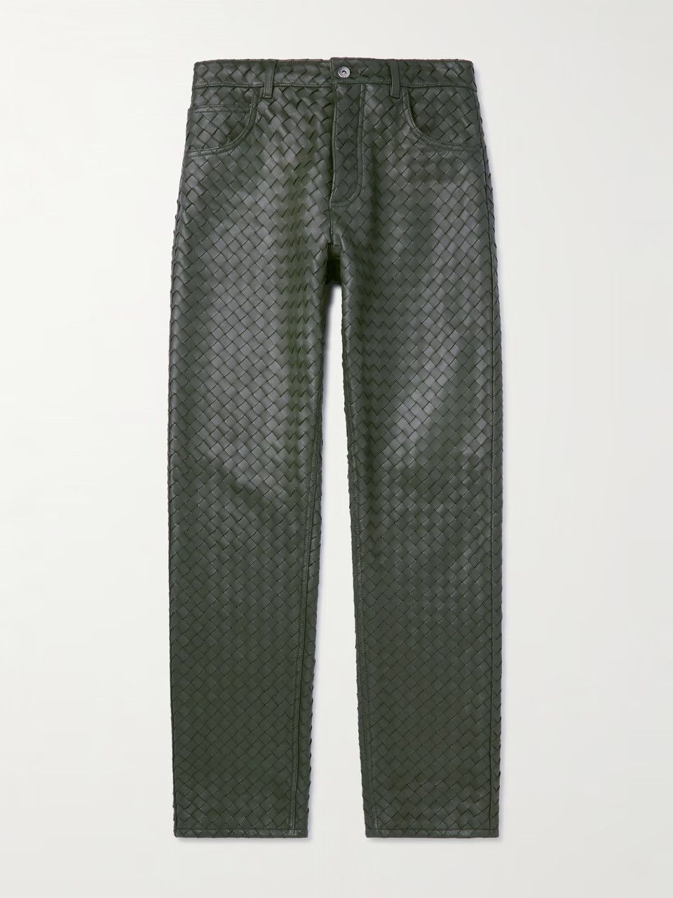 Intrecciato Leather Trousers