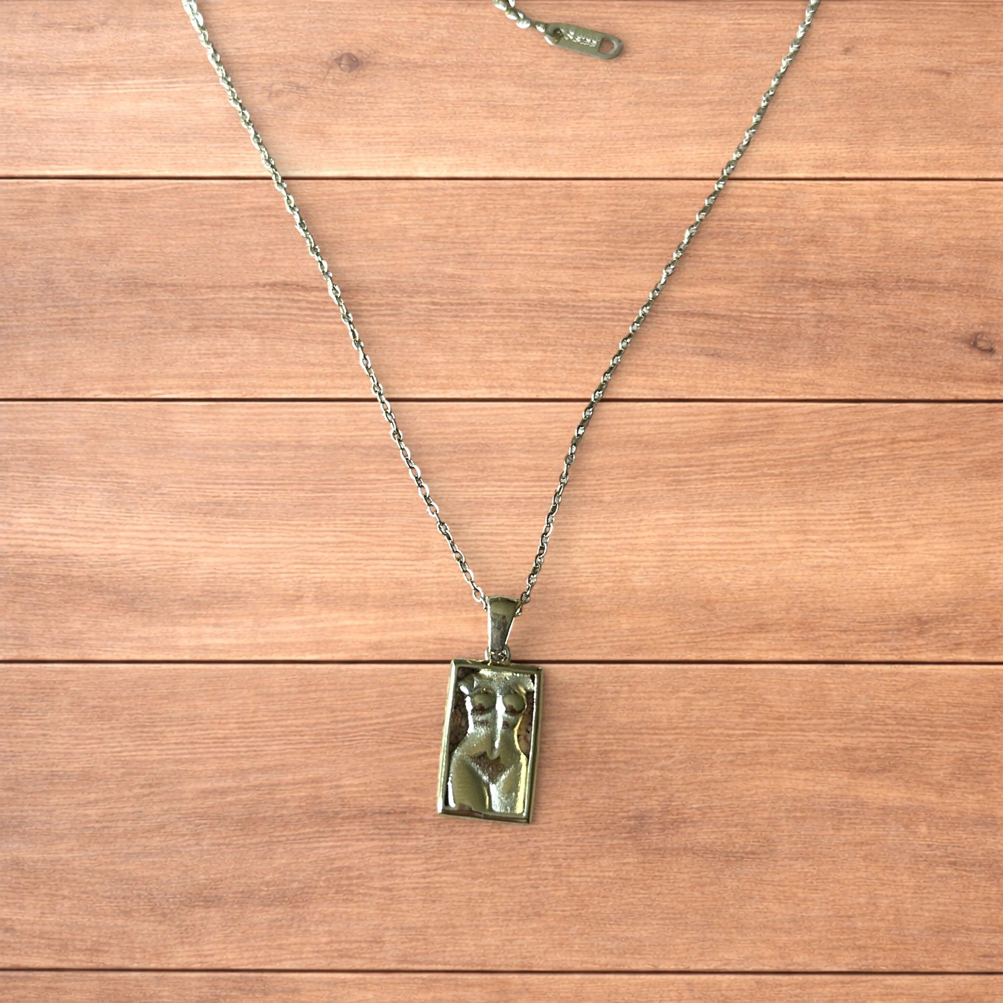 Japanese Brand Gold stainless necklace of woman figure silhouette body. Size ONE SIZE - 2 Thumbnail