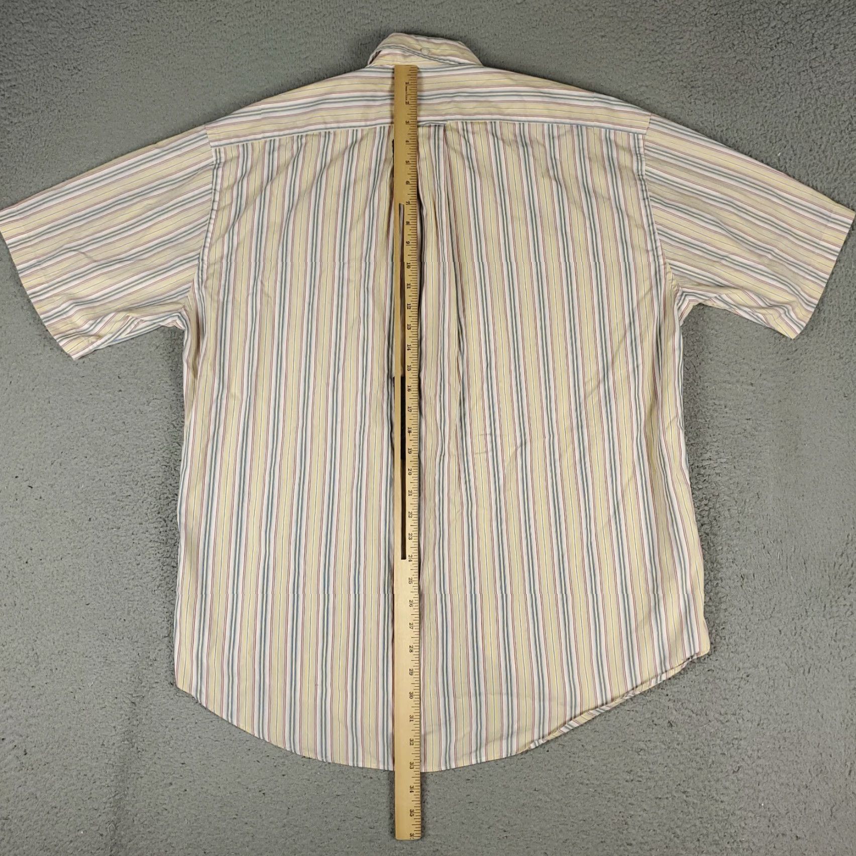 Faconnable Façonnable Yellow Striped Button-Up Shirt Adult Large Casual Short Sleeve Mens Size US L / EU 52-54 / 3 - 3 Thumbnail