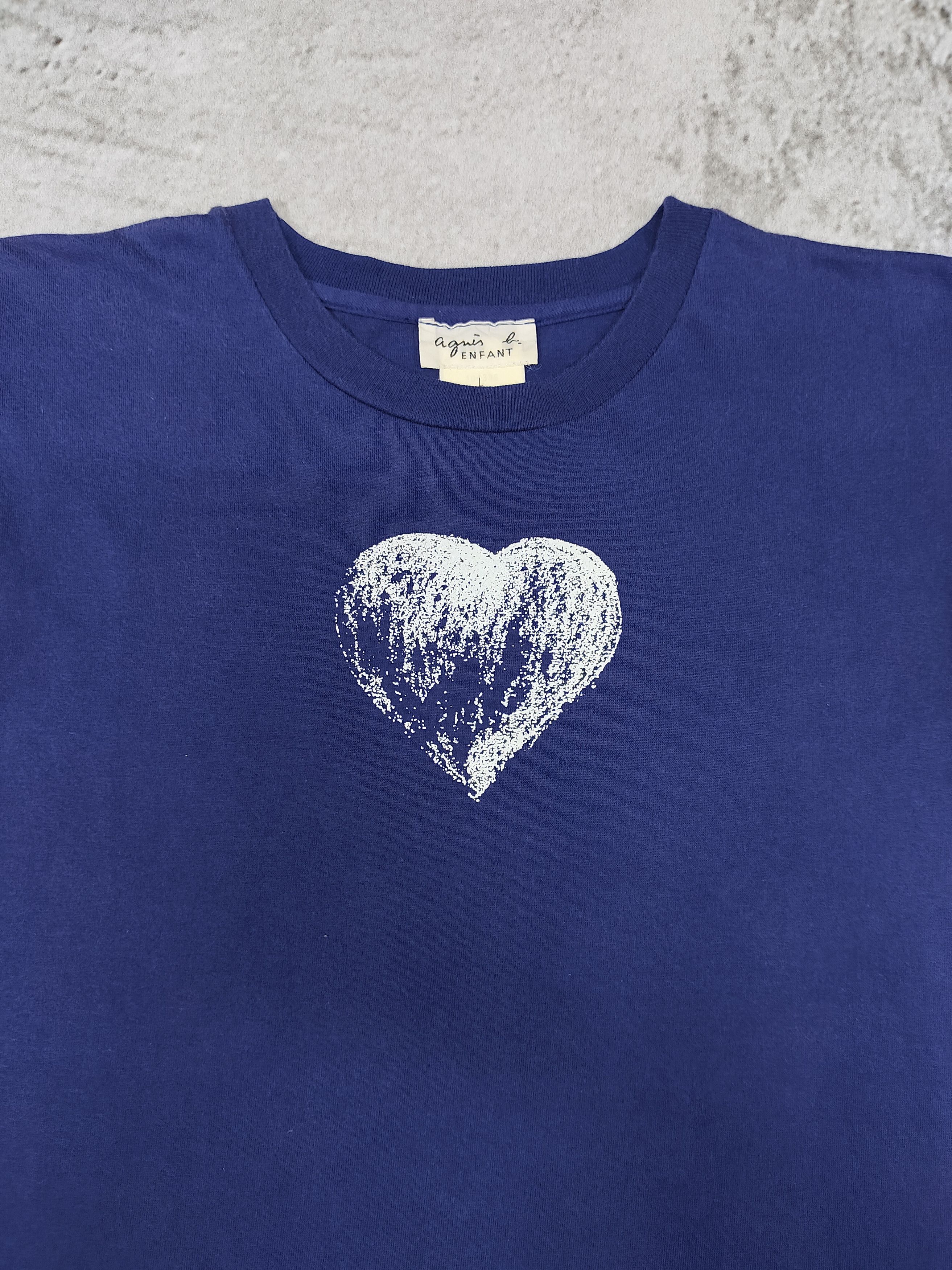agnes b. 90s Agnes B- Minimalist Heart Graphic Short Sleeve Tshirt Size L / US 10 / IT 46 - 4 Thumbnail