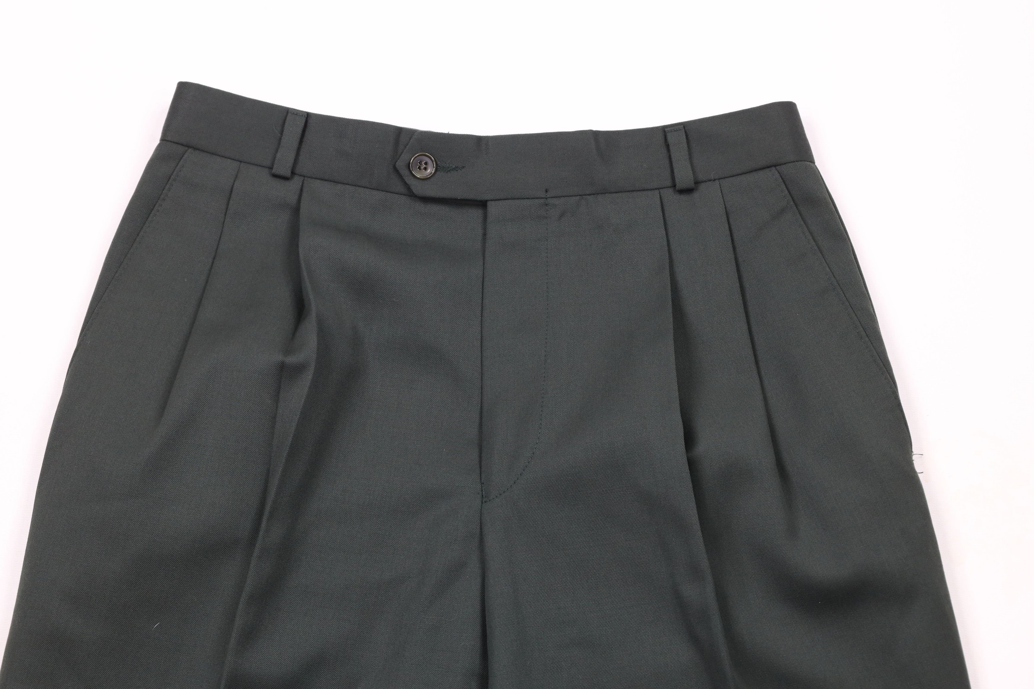 Ralph Lauren × Vintage Vintage 90s Ralph Lauren Wide Leg Chino Pants Green Wool Size US 28 / EU 44 - 2 Thumbnail