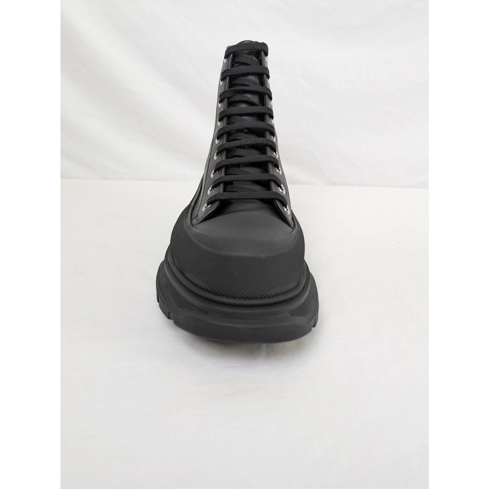 Alexander McQueen o1rshd1 Pelle S.Gomma Boots in Black/Silver Size US 13 / EU 46 - 11 Thumbnail