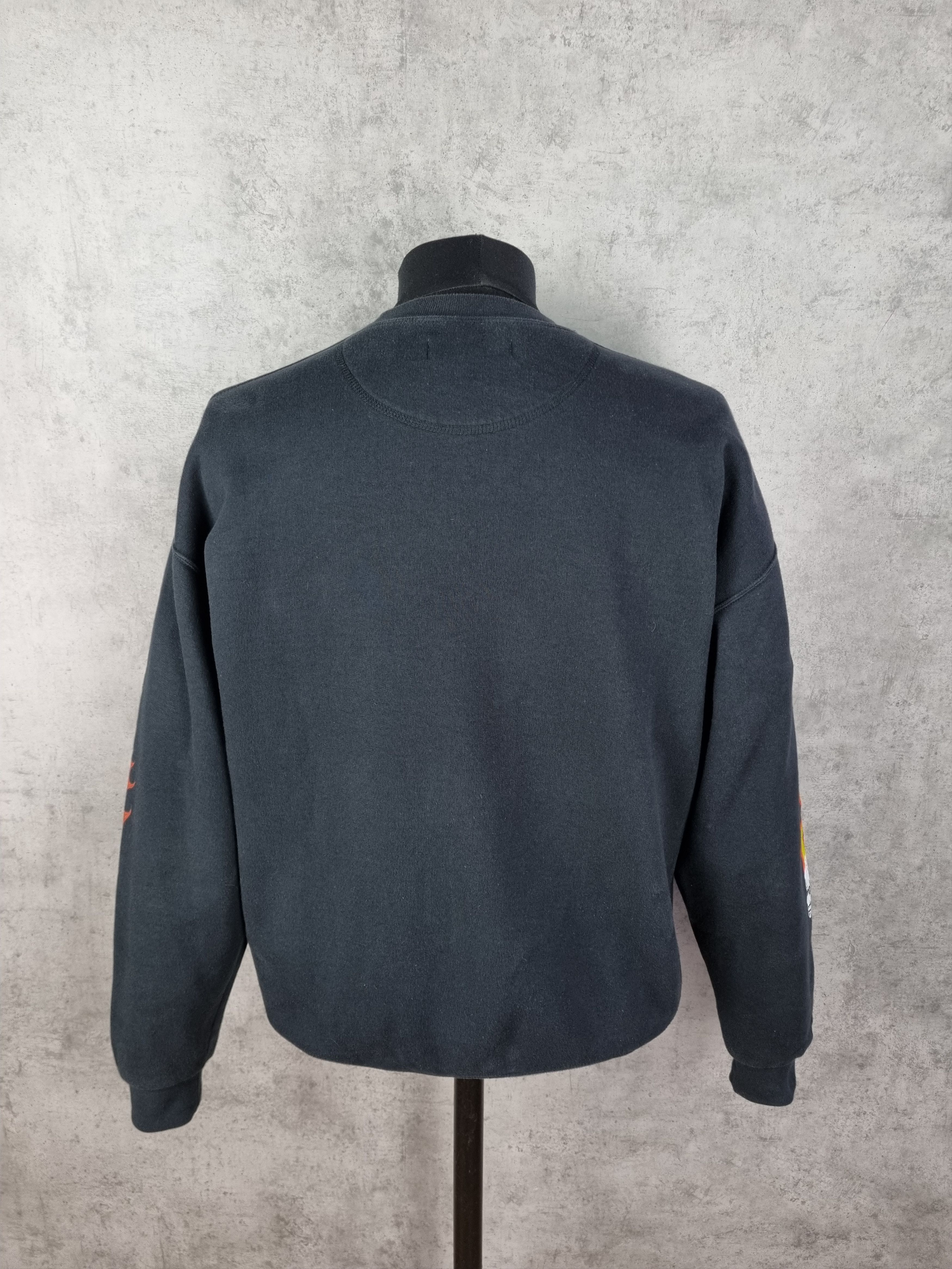 Vintage Death Dealer Flames Fire Sweatshirt Thrasher style
