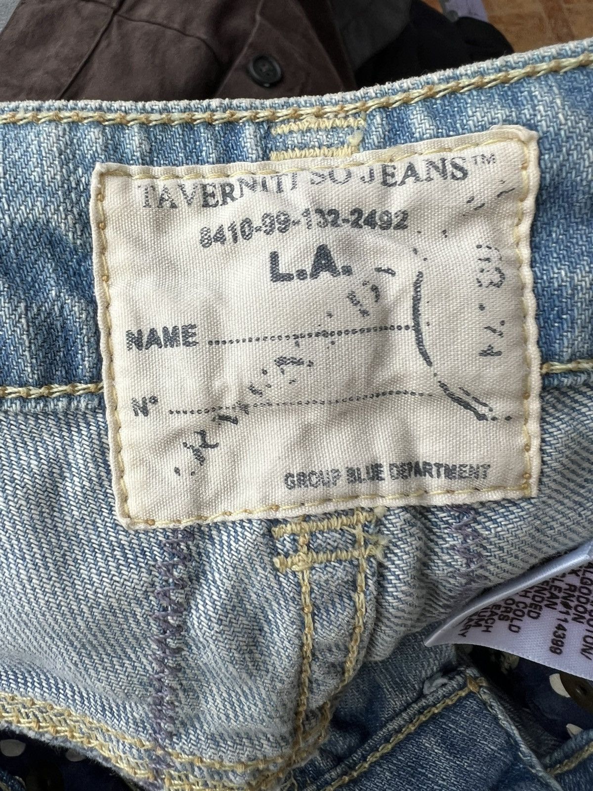 Jimmy Taverniti Vintage 00s Taverniti Embroidery Denim Peggy Flare Jeans Size US 29 - 21 Thumbnail