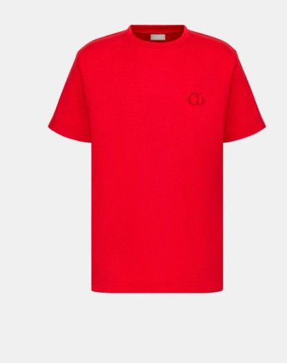 Dior o1w1db11024 Cotton Jersey Oversized Icon T-Shirt in Red Size US S / EU 44-46 / 1 - 1 Thumbnail