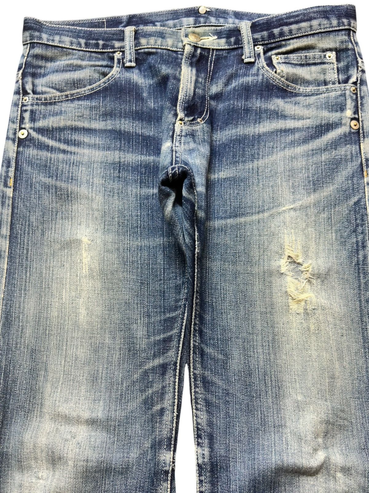 Katharine Hamnett London Vintage Hamnett Selvedge Faded Grunge Distressed Denim Size US 33 - 2 Thumbnail