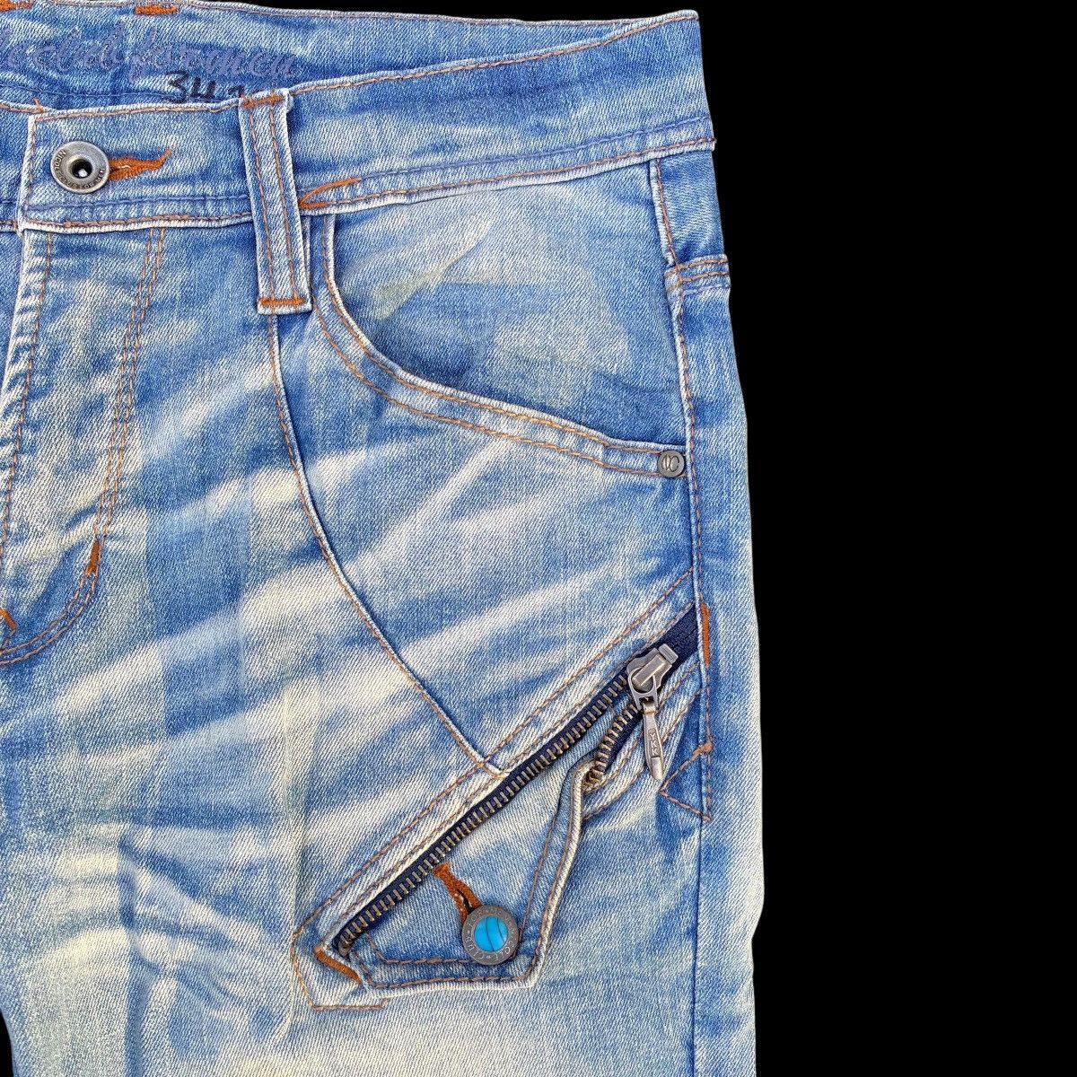 If Six Was Nine × Japanese Brand Flare Nicole Club For Men Blue Stone Zip Denim Jeans Size US 32 / EU 48 - 6 Thumbnail