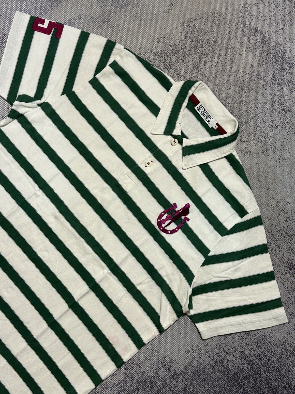 Hysteric Glamour Hysteric Glamour Stipe Polo Shirt Size US L / EU 52-54 / 3 - 3 Thumbnail