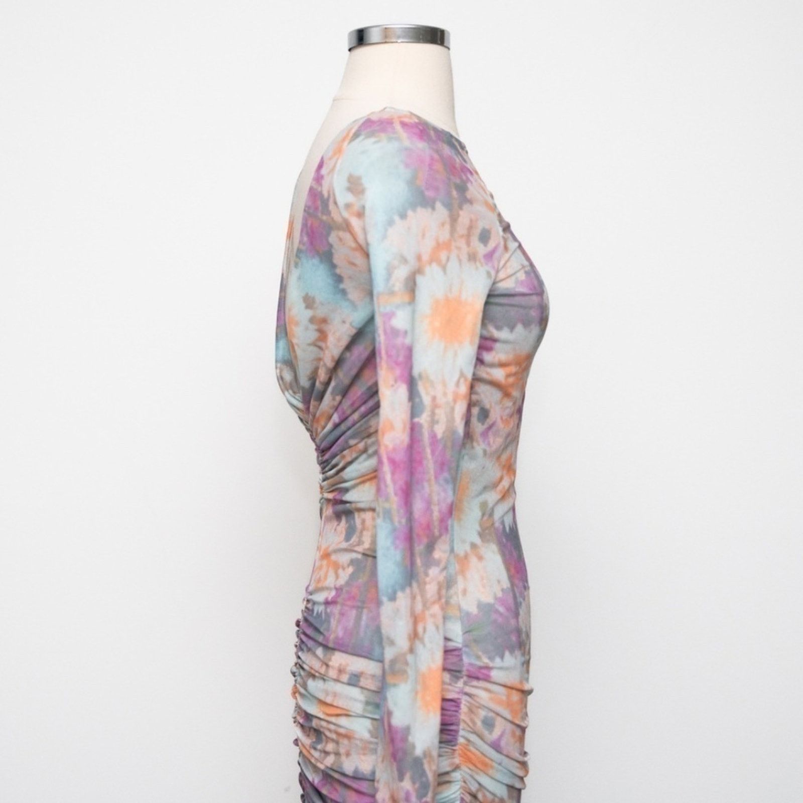 ROTATE Rotate. NWOT. Ulla Ruched Long Sleeve Dress Size XS / US 0-2 / IT 36-38 - 9 Thumbnail