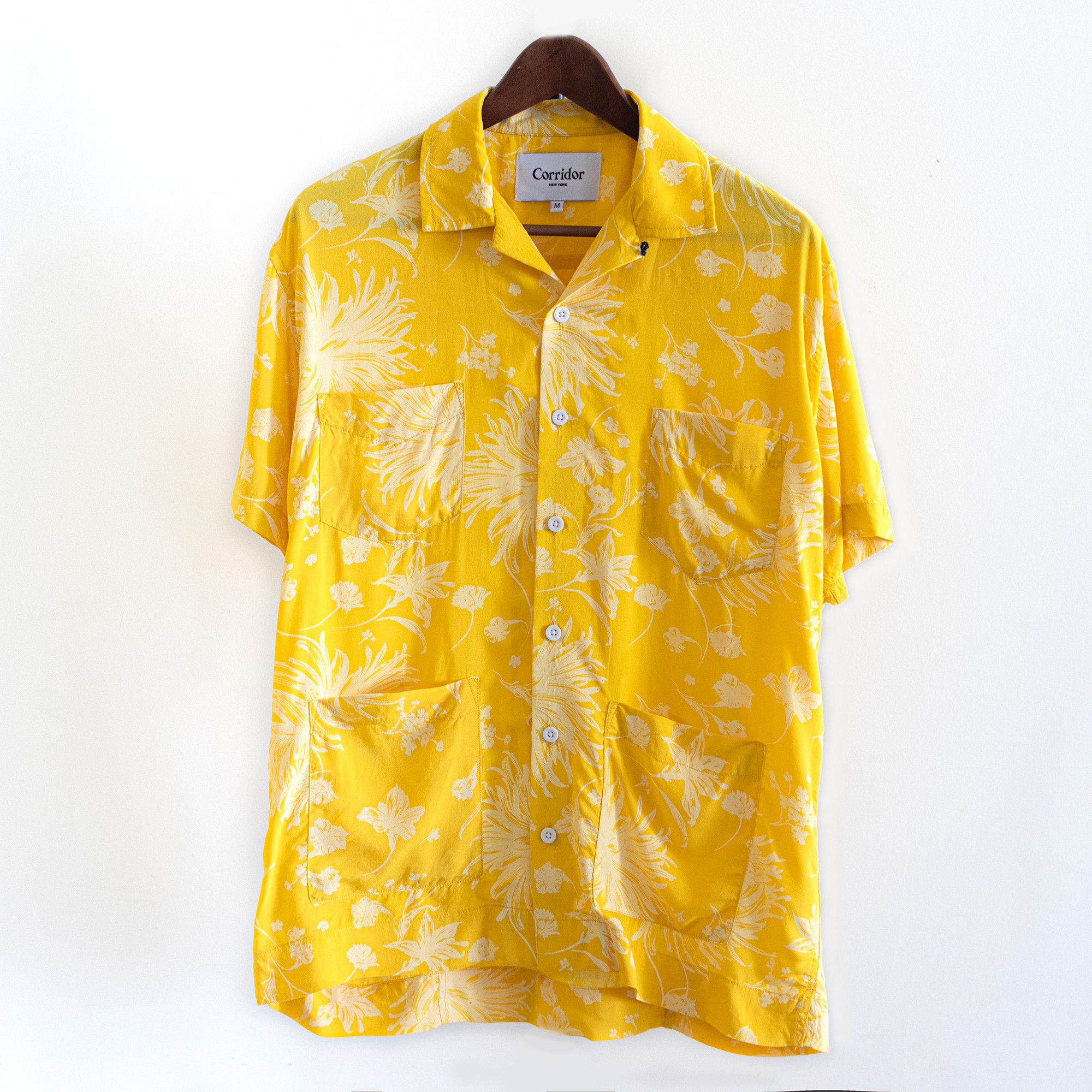 Corridor Corridor Camp Collar Floral Hawaiian Button Shirt Yellow Size US M / EU 48-50 / 2 - 2 Thumbnail