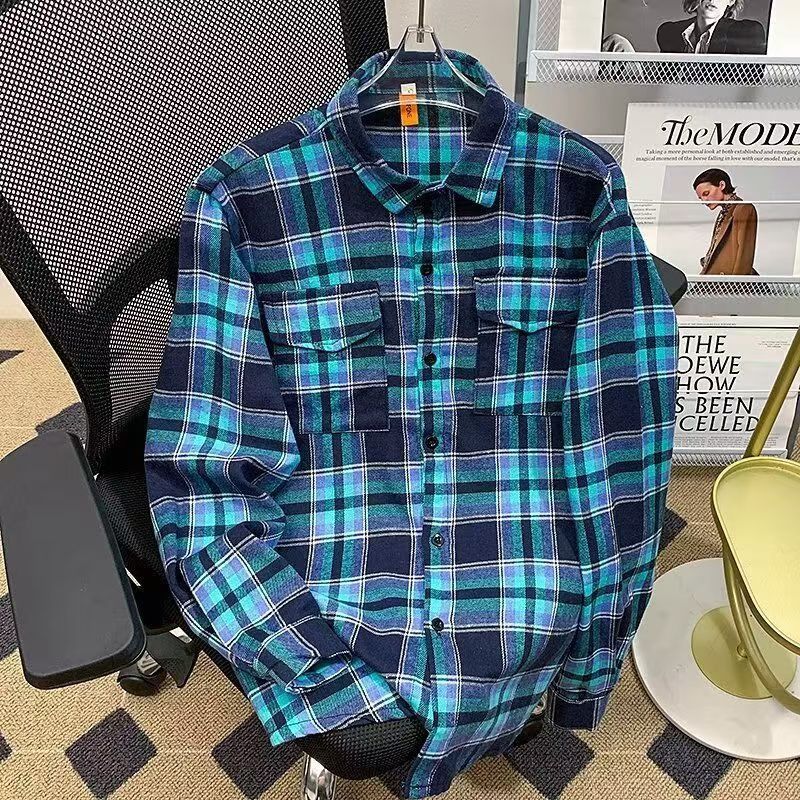 Vintage Teal & Navy Plaid Flannel Button-Up Size US M / EU 48-50 / 2 - 1 Thumbnail