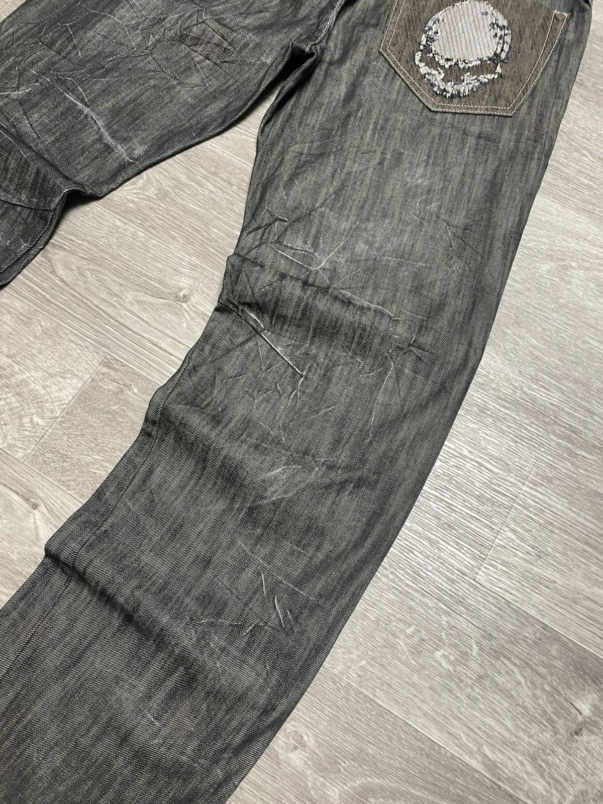 Other Vintage Mondo Distressed Skull Graphic Patchwork Jeans Denim Size US 36 / EU 52 - 20 Thumbnail