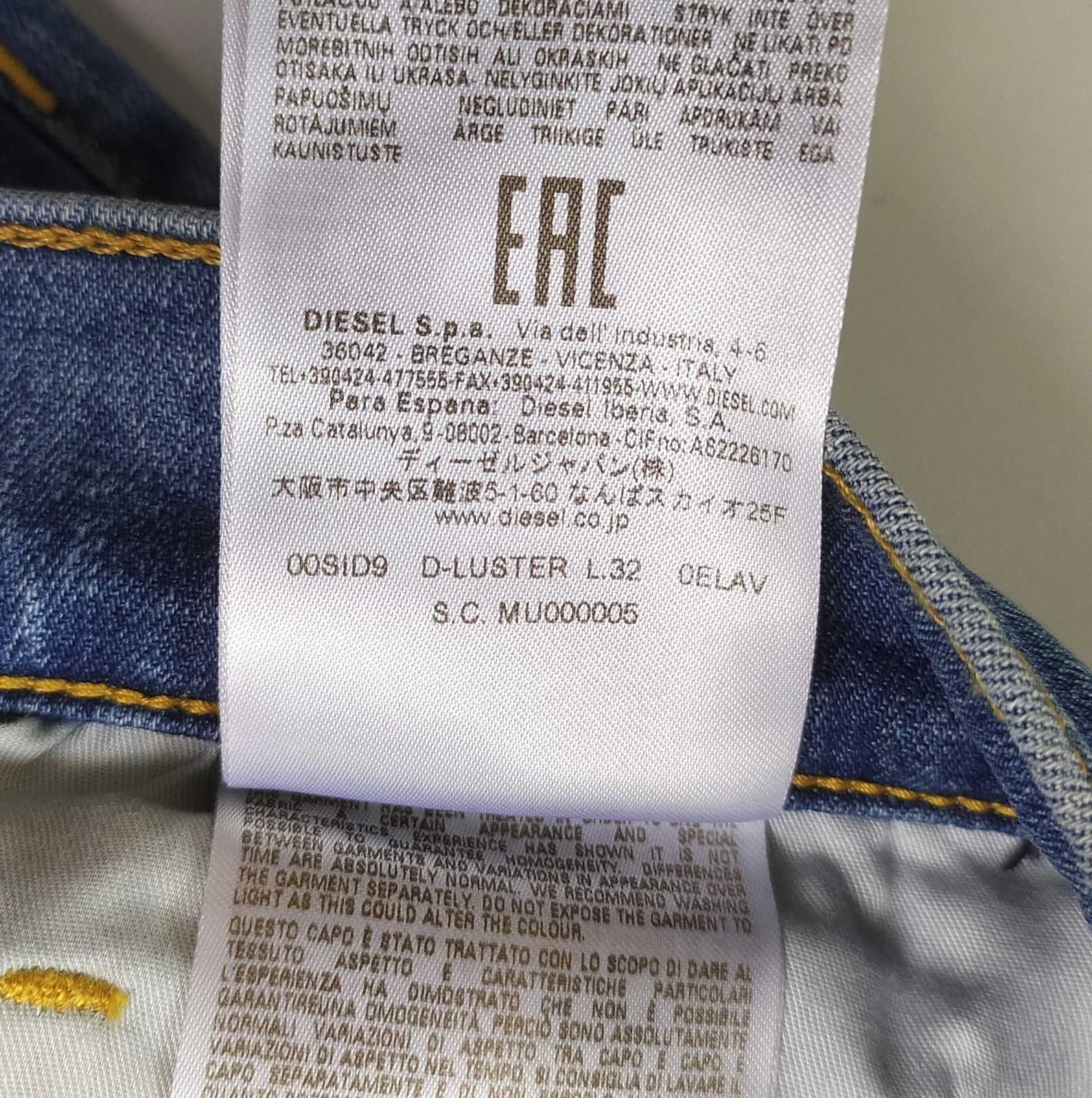 Diesel Diesel D-LUSTER L.32 MENS JEANS T/9955 Size US 34 / EU 50 - 9 Thumbnail